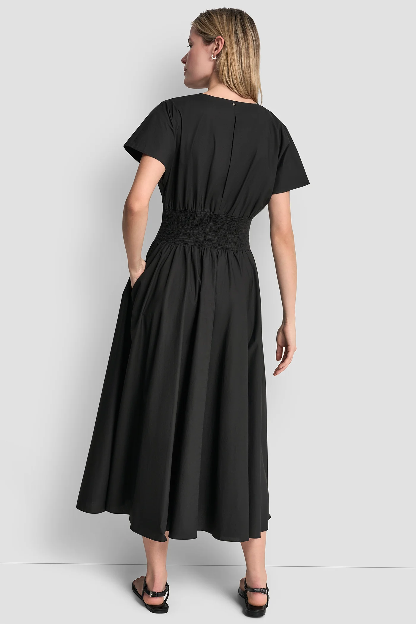 SMOCKED MIDI DRESS WITH BUCKLE - Image 2