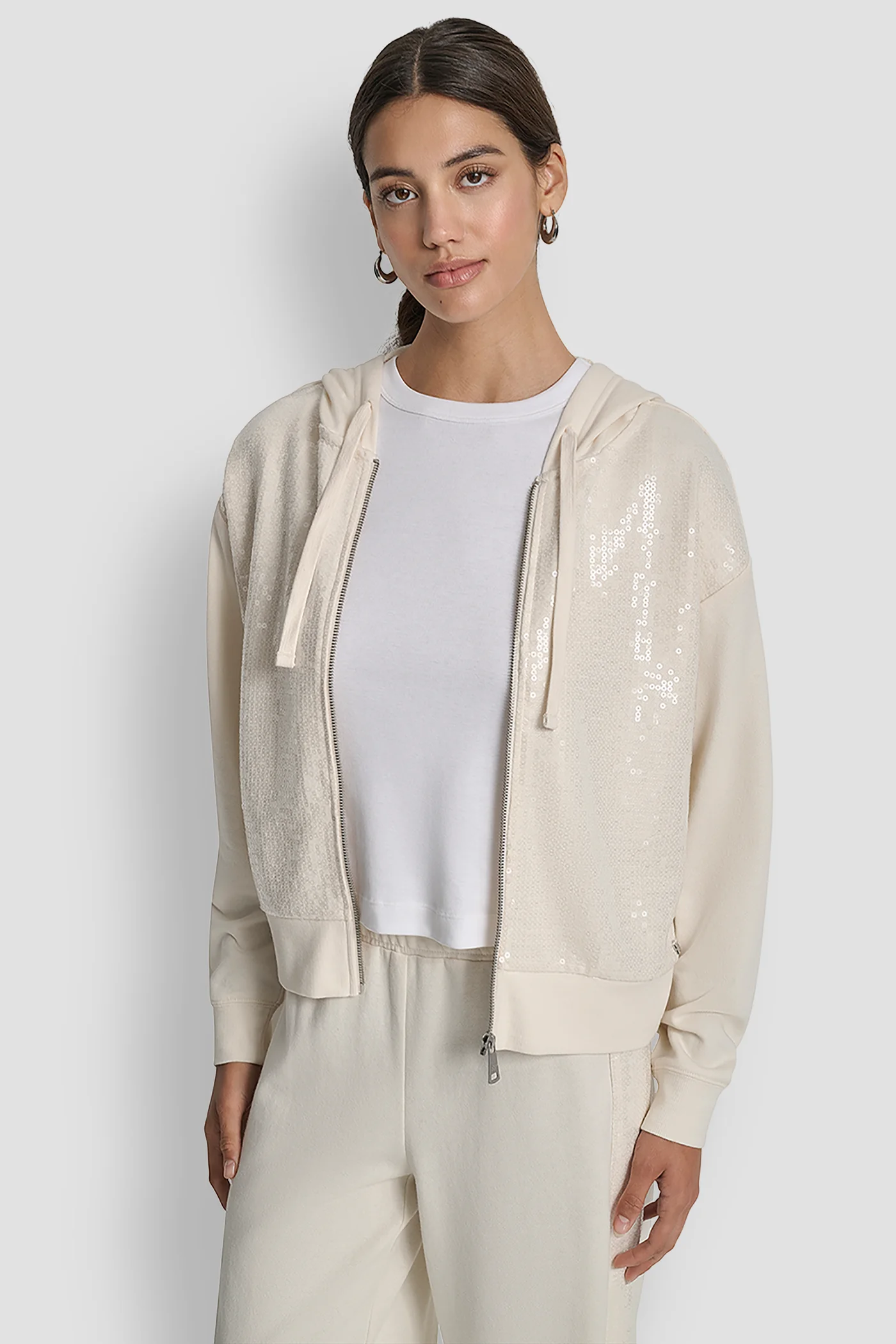 SEQUIN ZIP FRONT HOODIE - Image 5