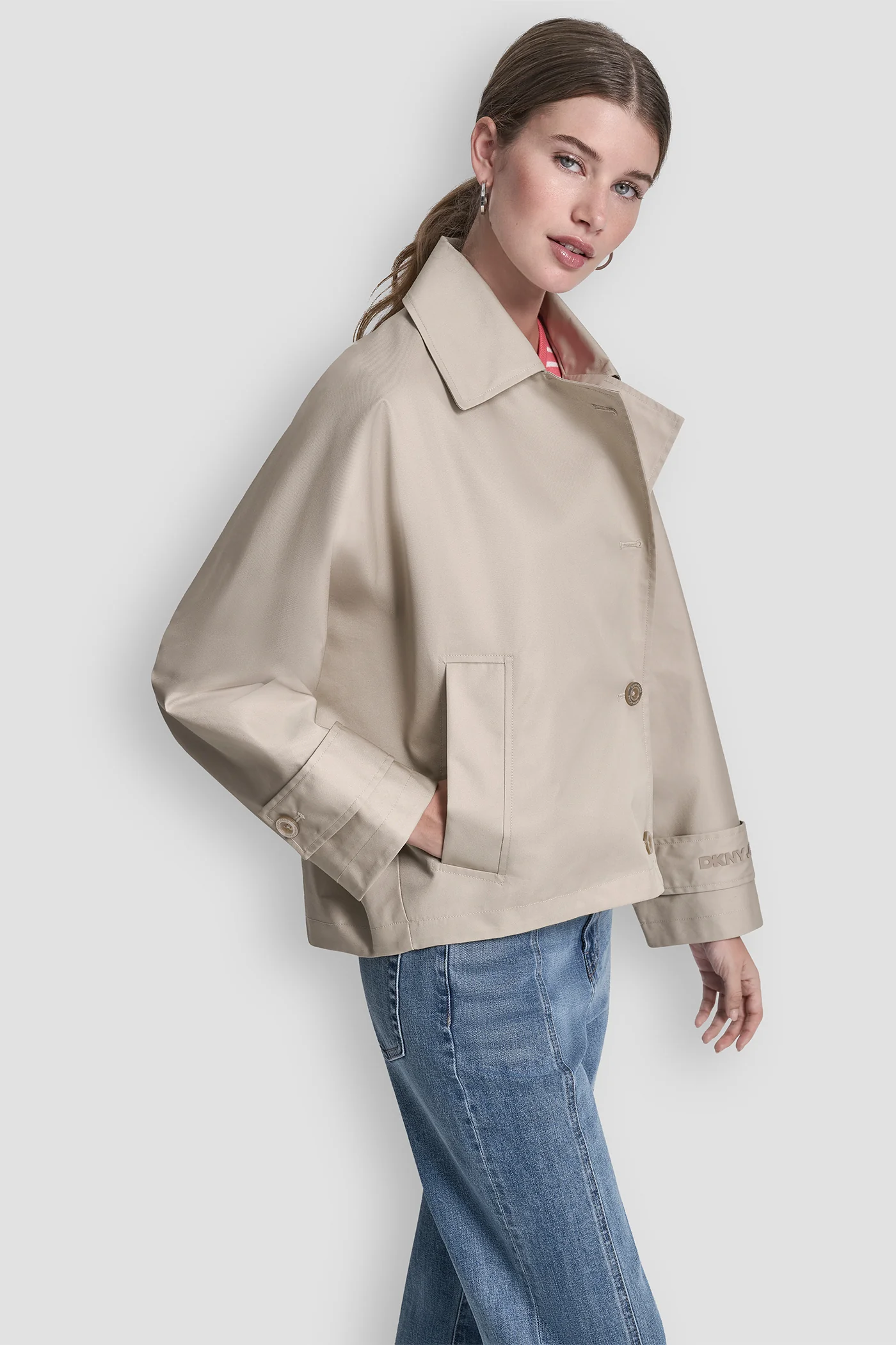 SINGLE-BREASTED MILITARY SHORT TRENCH - Image 3
