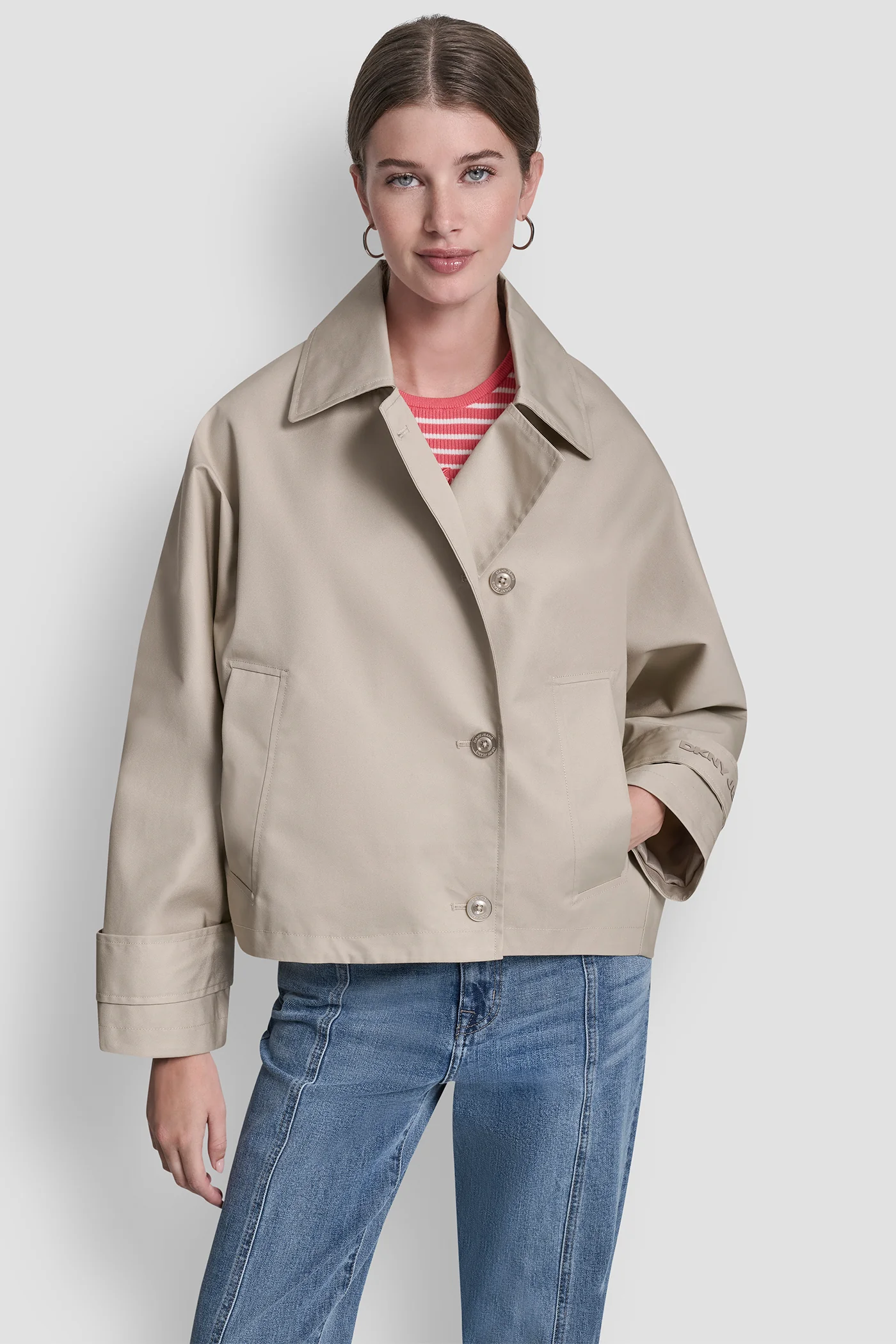 SINGLE-BREASTED MILITARY SHORT TRENCH - Image 5