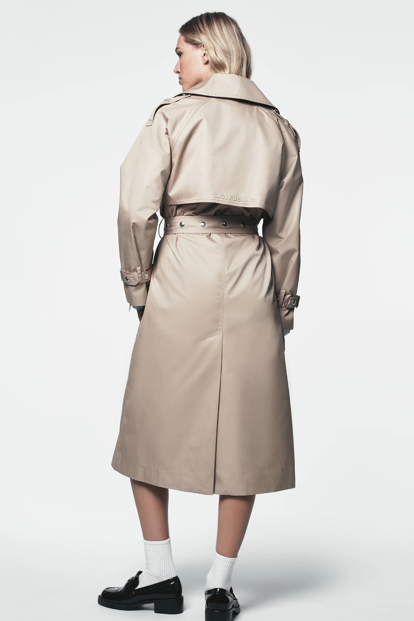 LONG DOUBLE BREASTED BELTED TRENCH - Image 3