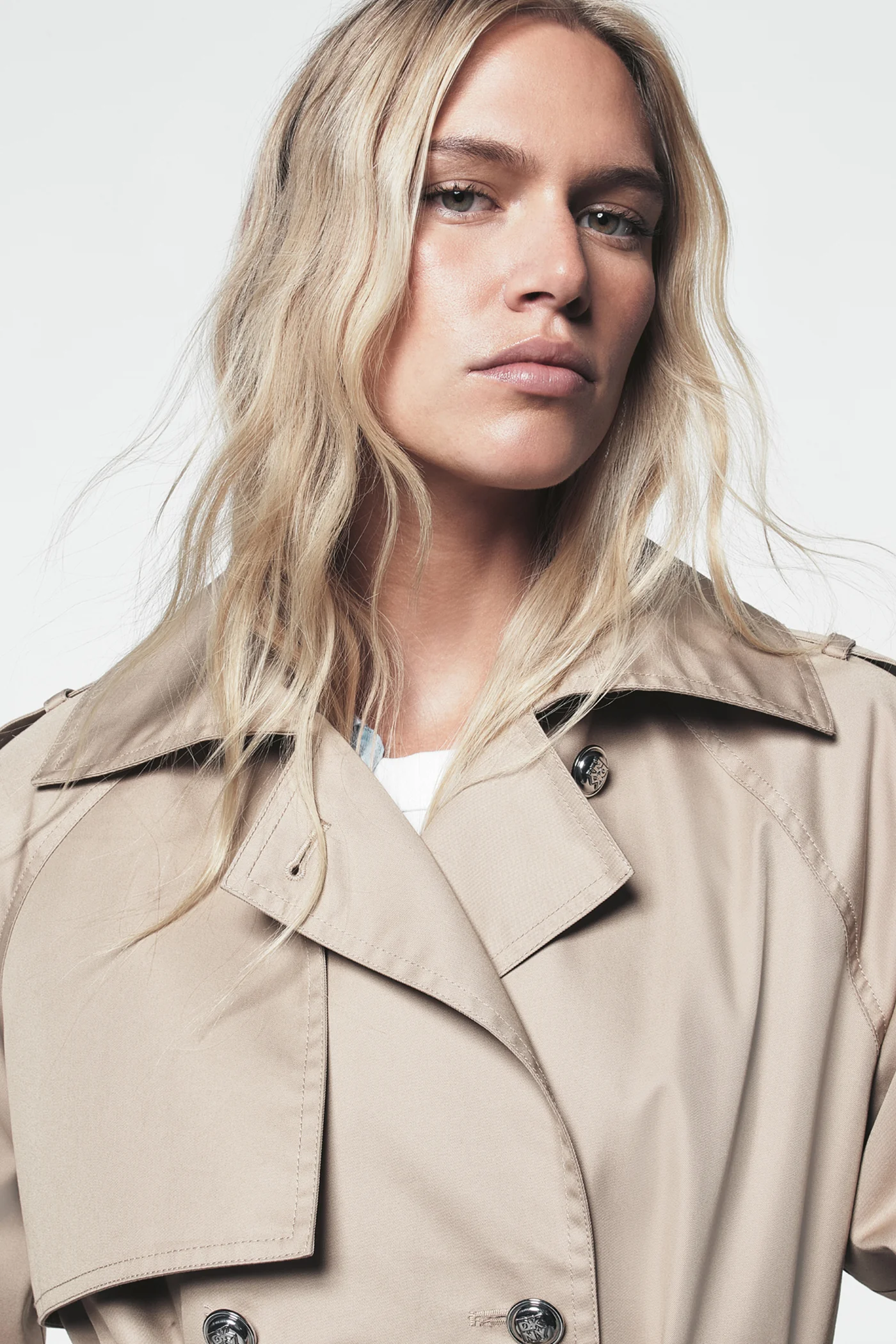 LONG DOUBLE BREASTED BELTED TRENCH - Image 5