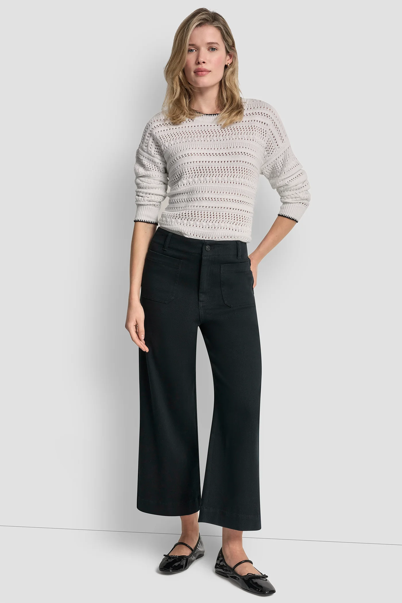 HIGH-RISE CROPPED WIDE LEG PANTS
