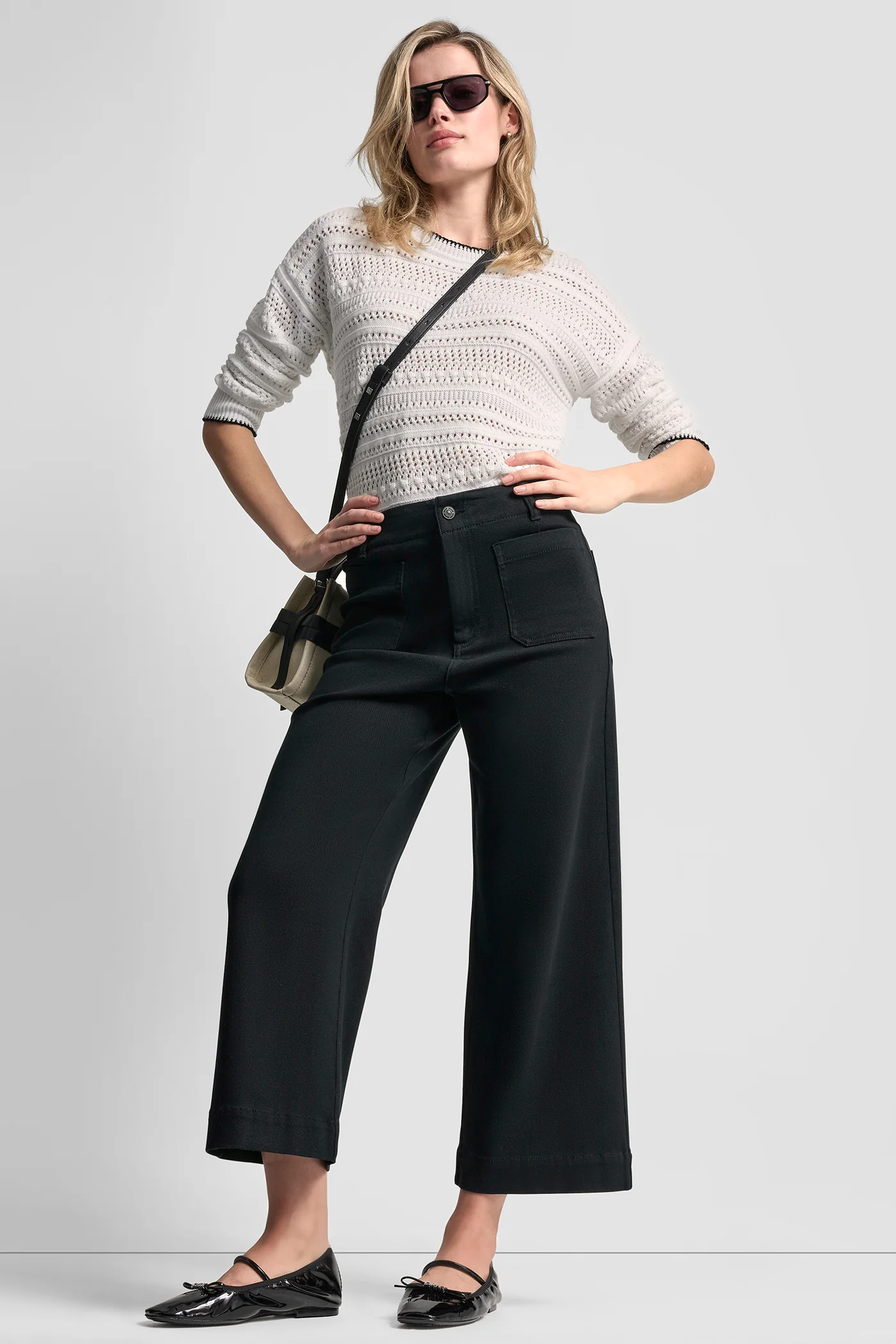 HIGH-RISE CROPPED WIDE LEG PANTS - Image 4