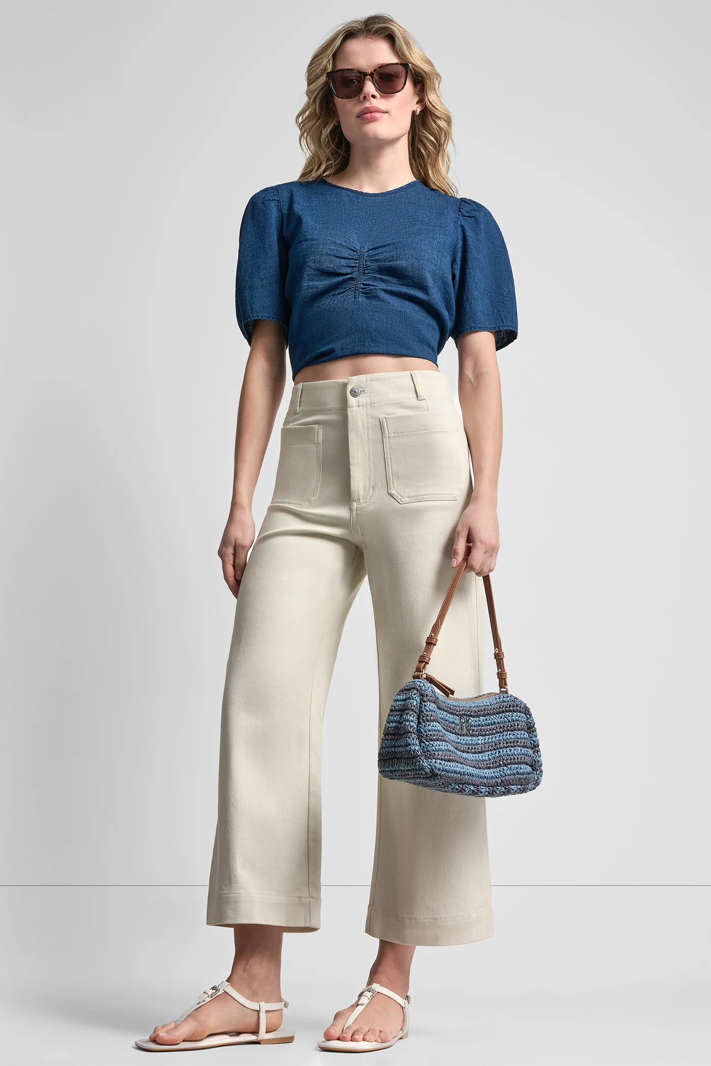 HIGH-RISE CROPPED WIDE LEG PANTS - Image 7
