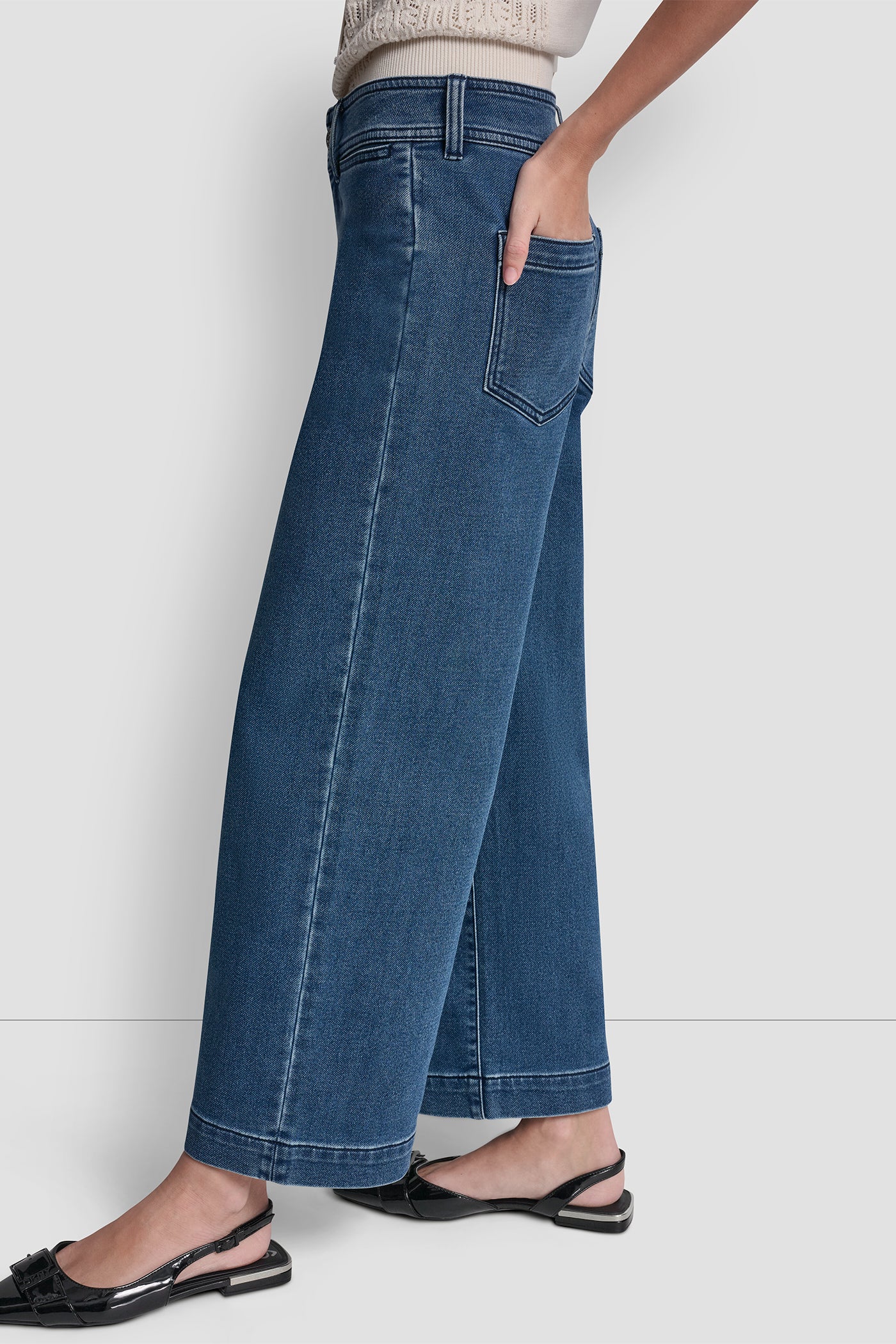 INDIGO TERRY CROPPED WIDE LEG - Image 3