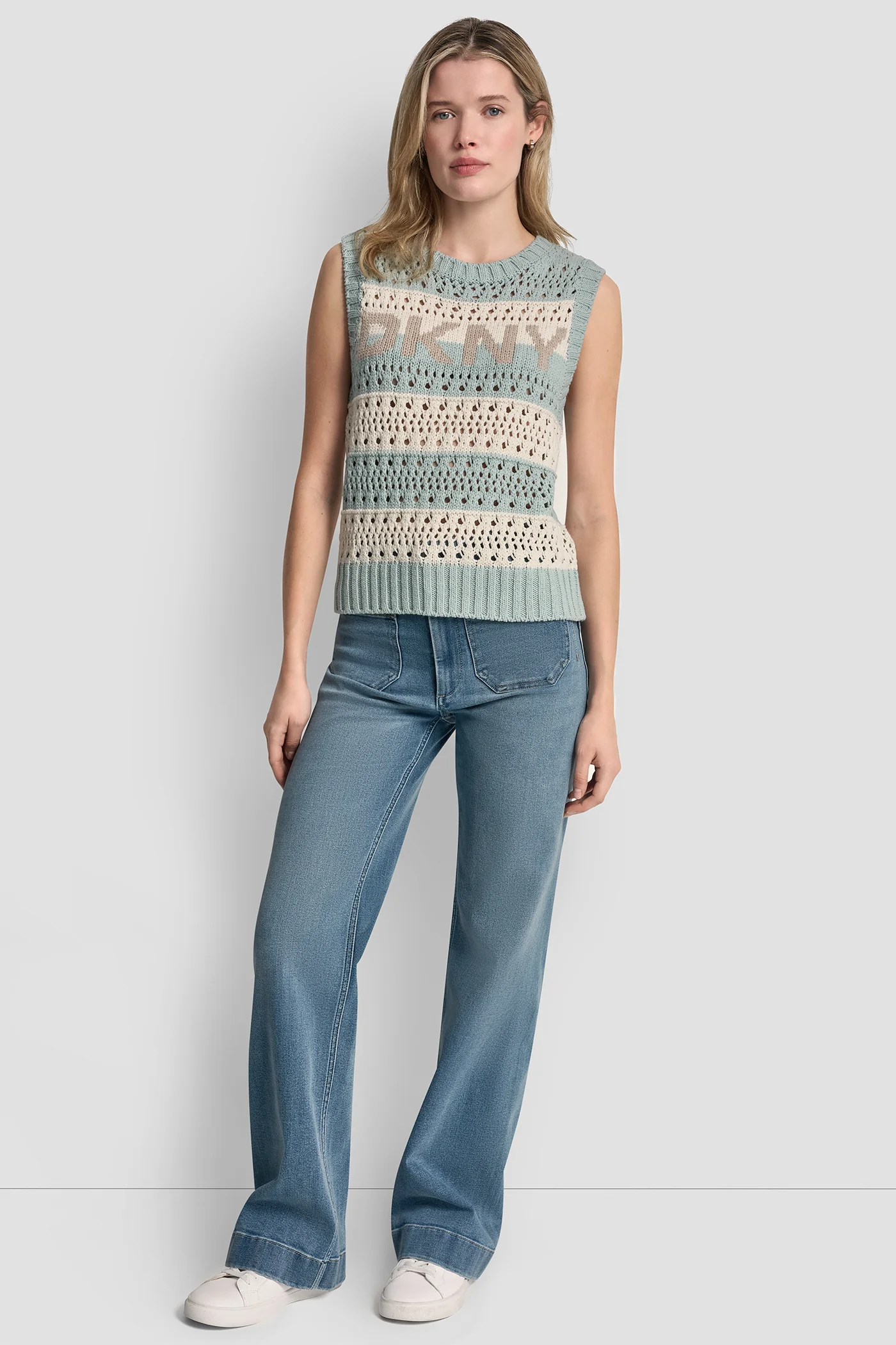 STRIPED POINTELLE STITCH SWEATER - Image 4