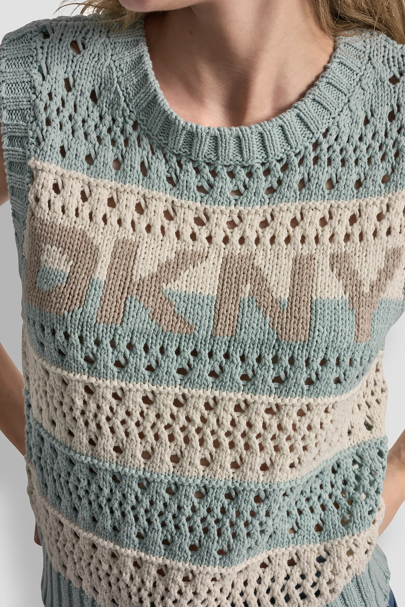 STRIPED POINTELLE STITCH SWEATER - Image 5