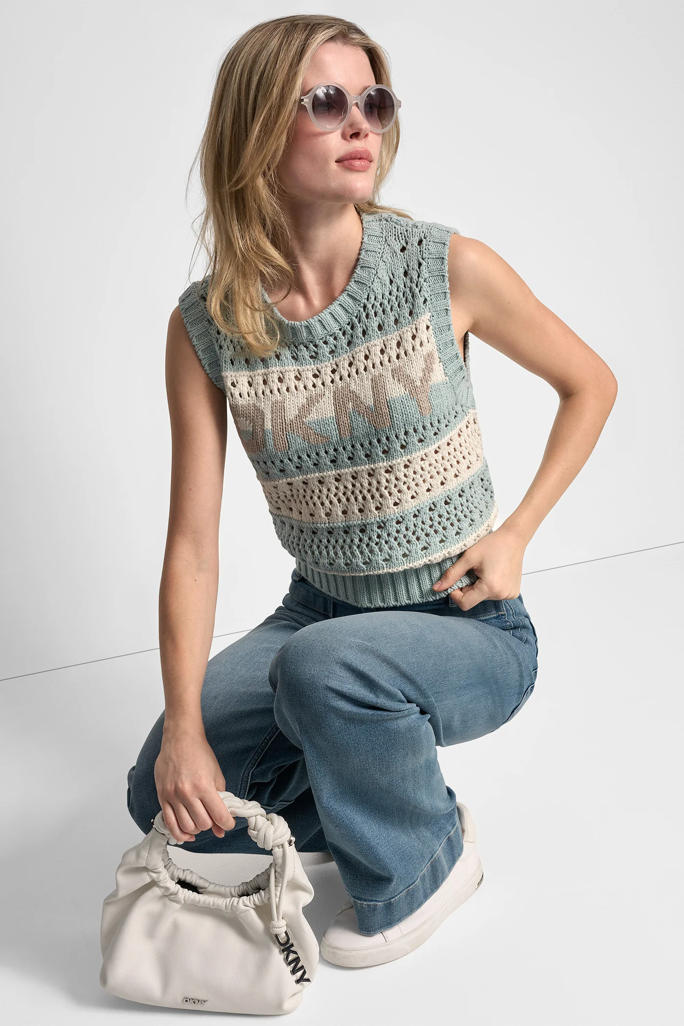 STRIPED POINTELLE STITCH SWEATER - Image 7