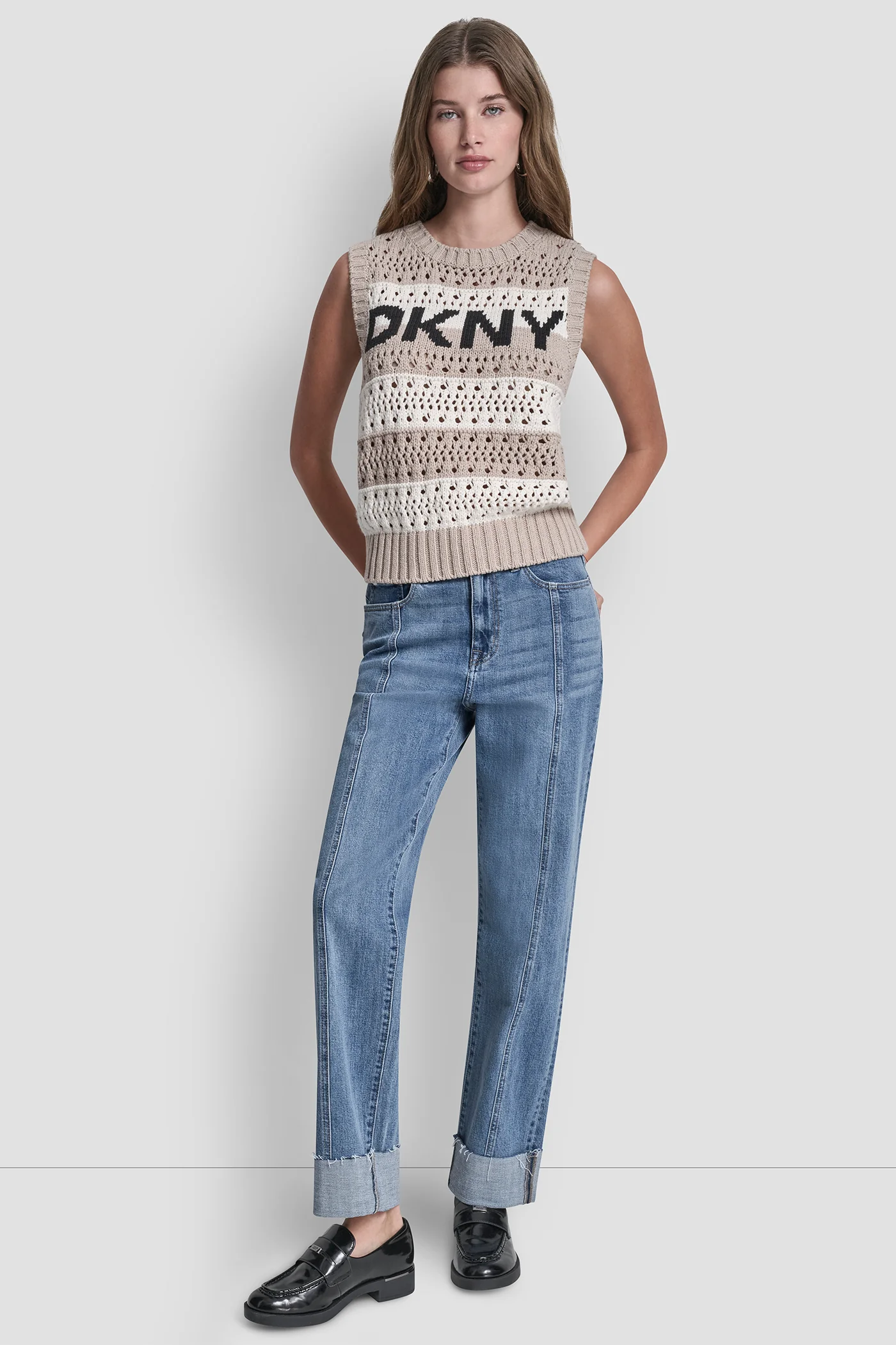 STRIPED POINTELLE STITCH SWEATER - Image 4