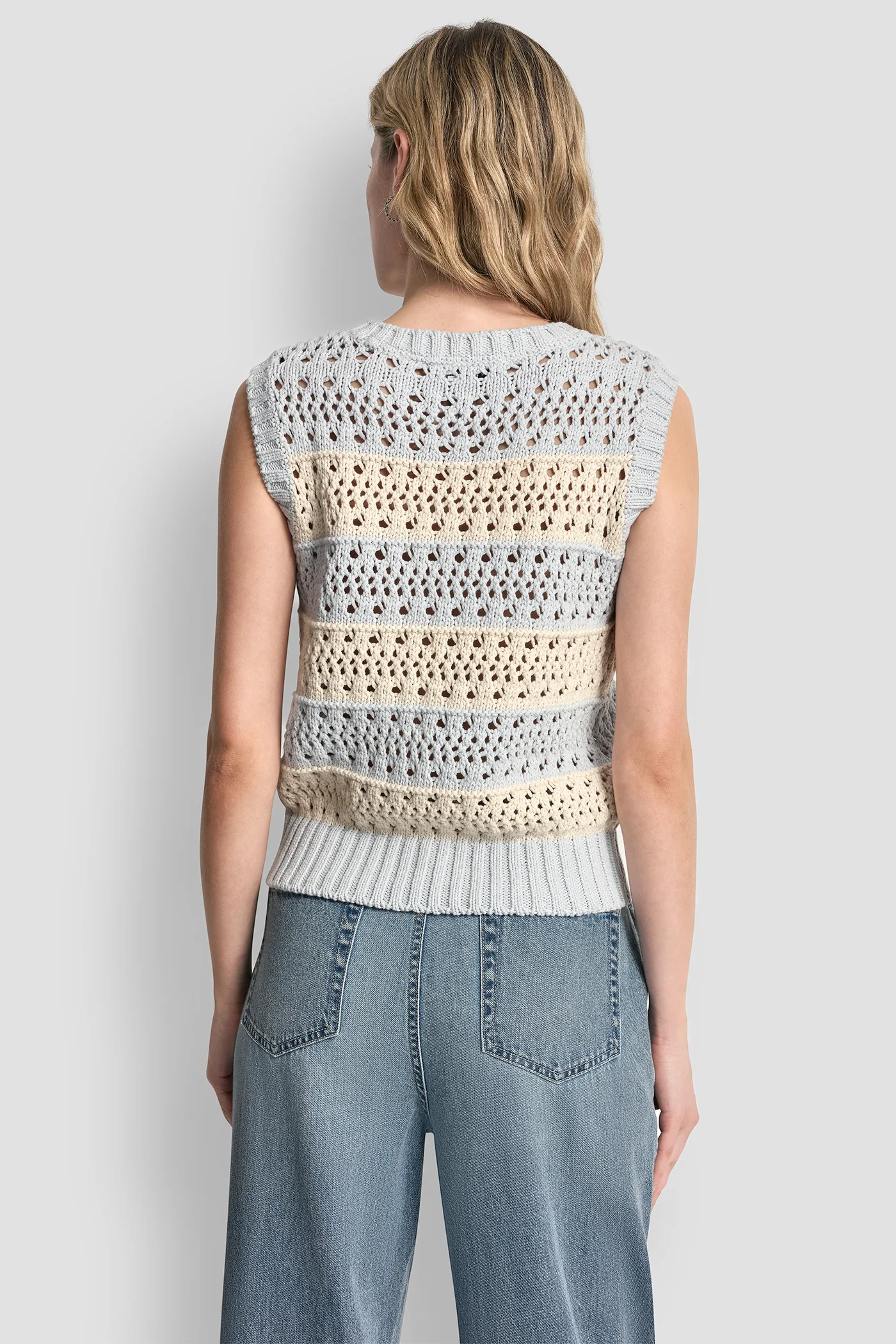 STRIPED POINTELLE STITCH SWEATER - Image 4