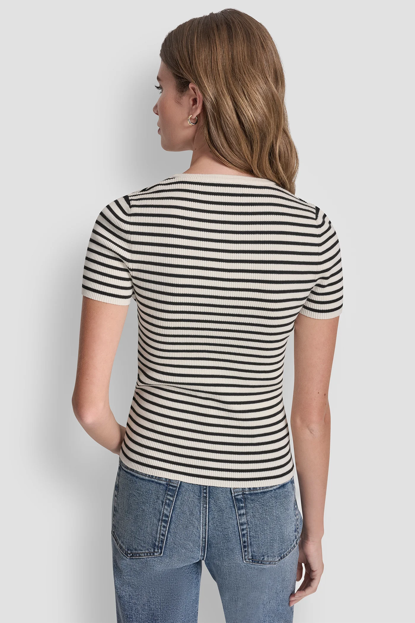 CREW NECK STRIPED TEE - Image 3