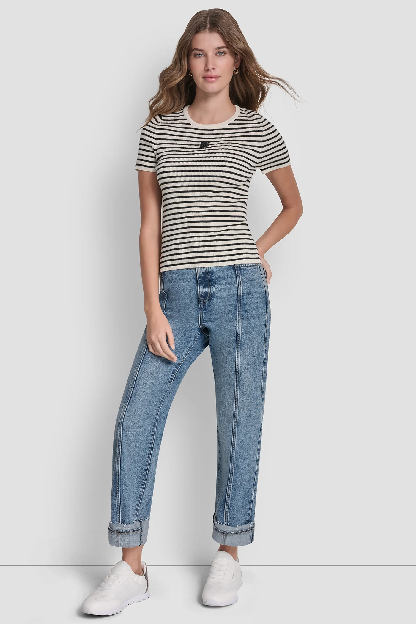 CREW NECK STRIPED TEE - Image 5