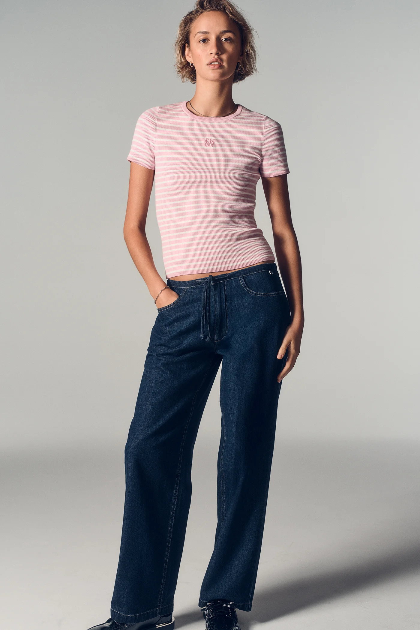 CREW NECK STRIPED TEE - Image 2