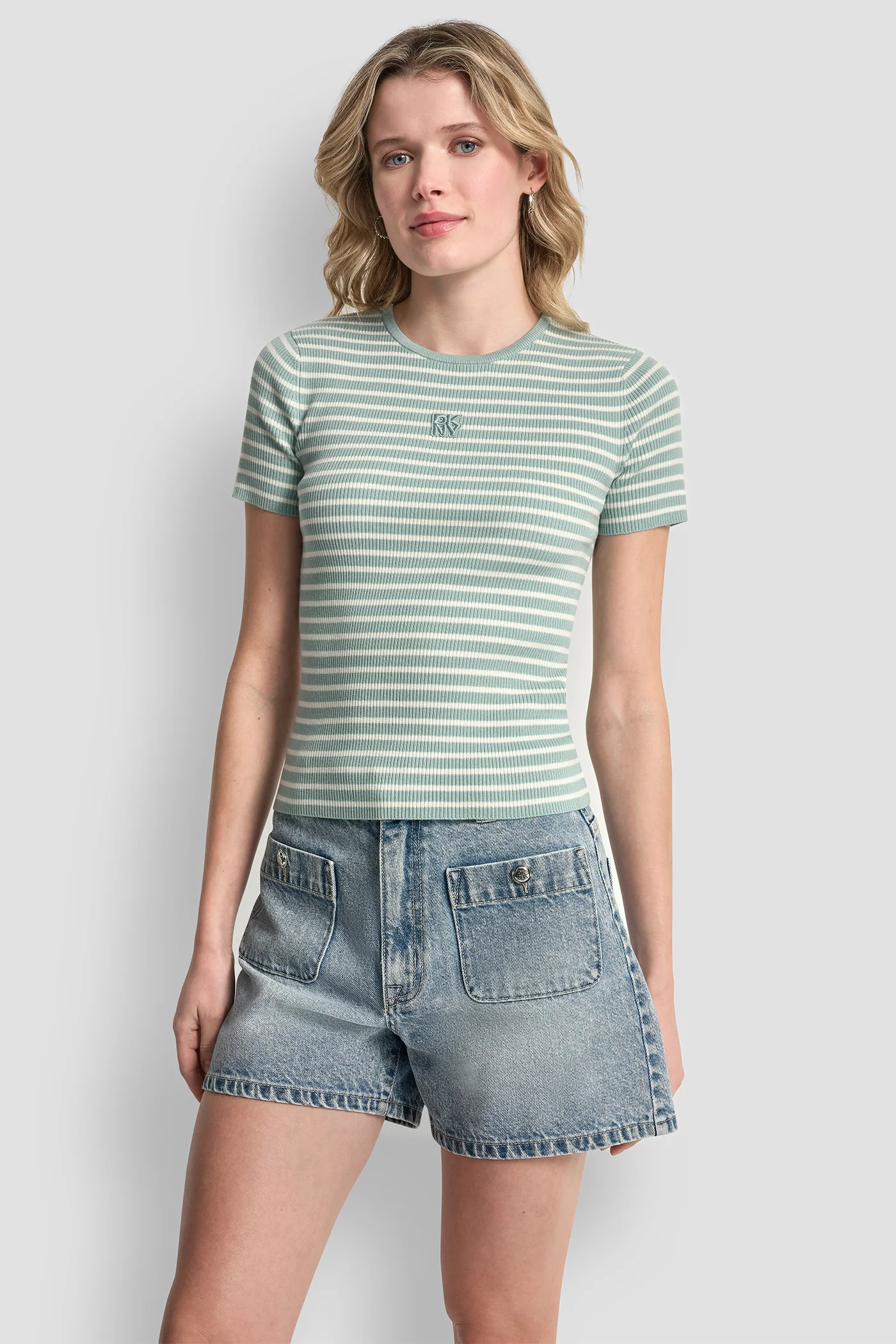 CREW NECK STRIPED TEE - Image 2