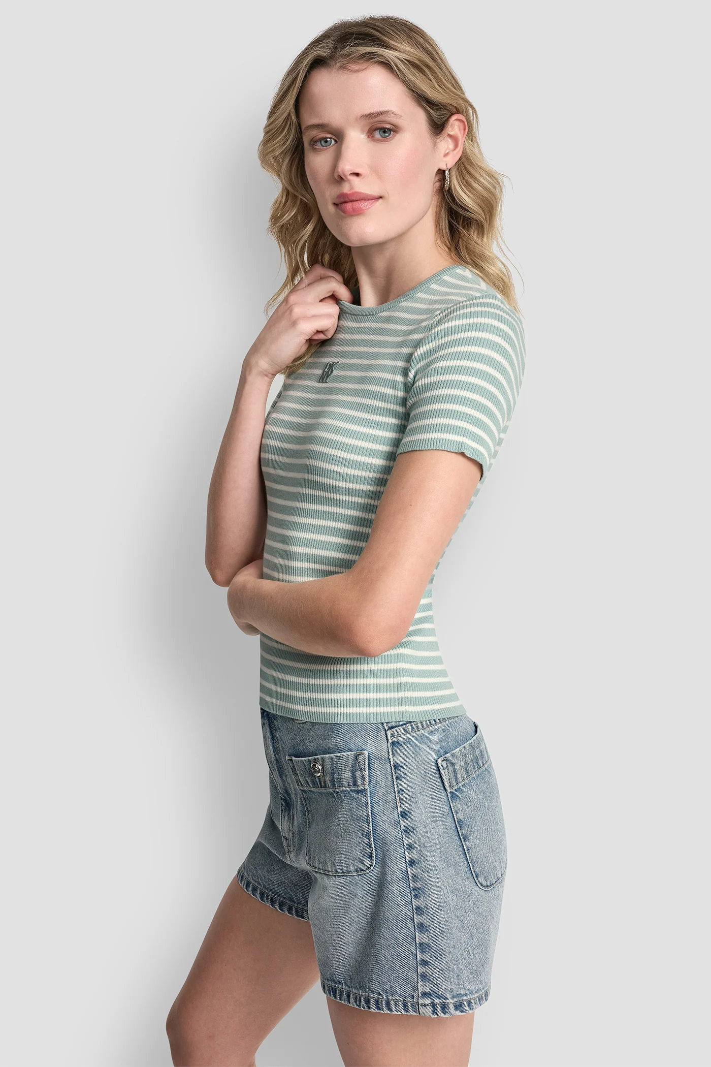 CREW NECK STRIPED TEE - Image 4