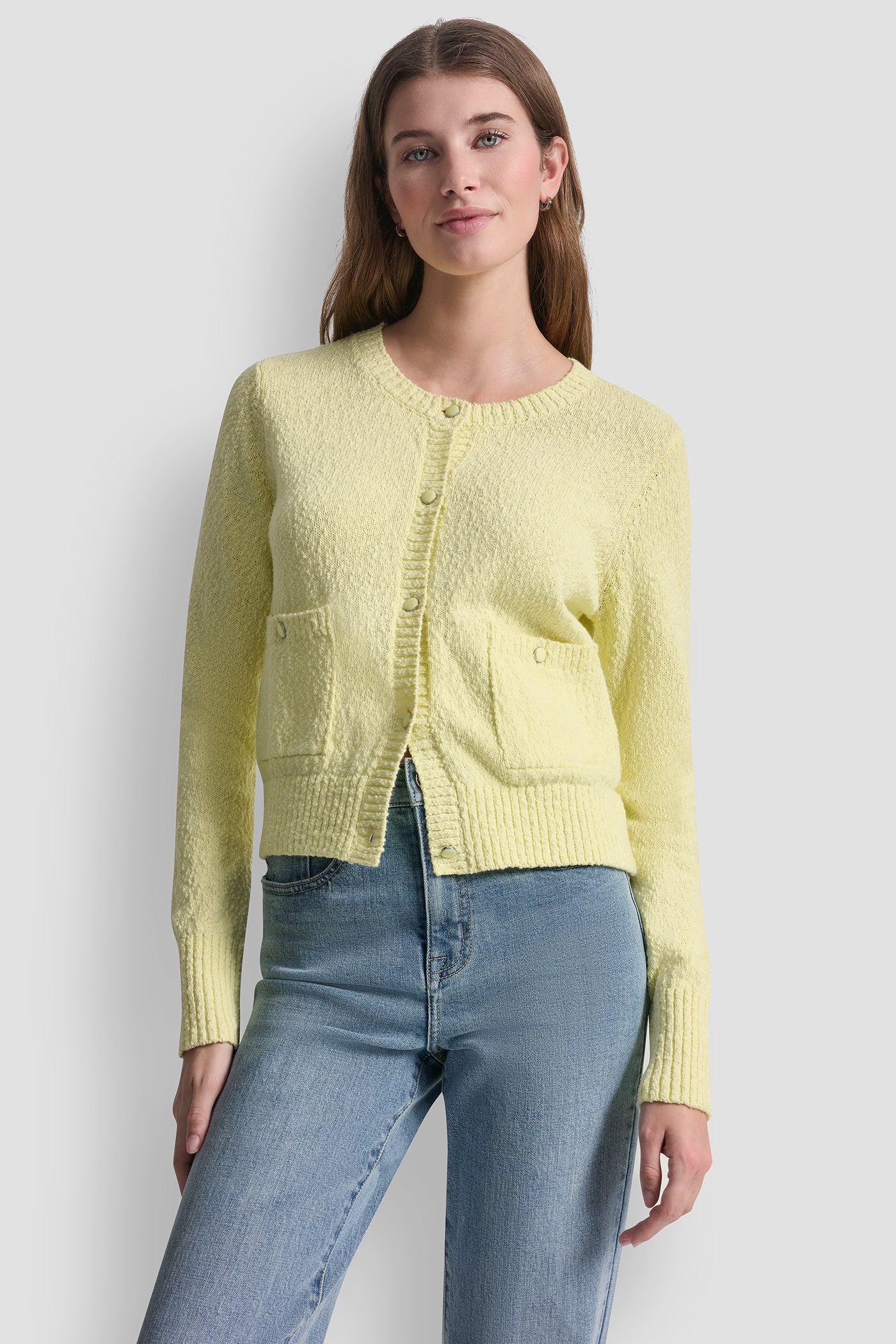 CREW NECK CARDIGAN WITH PATCH POCKETS - Image 4