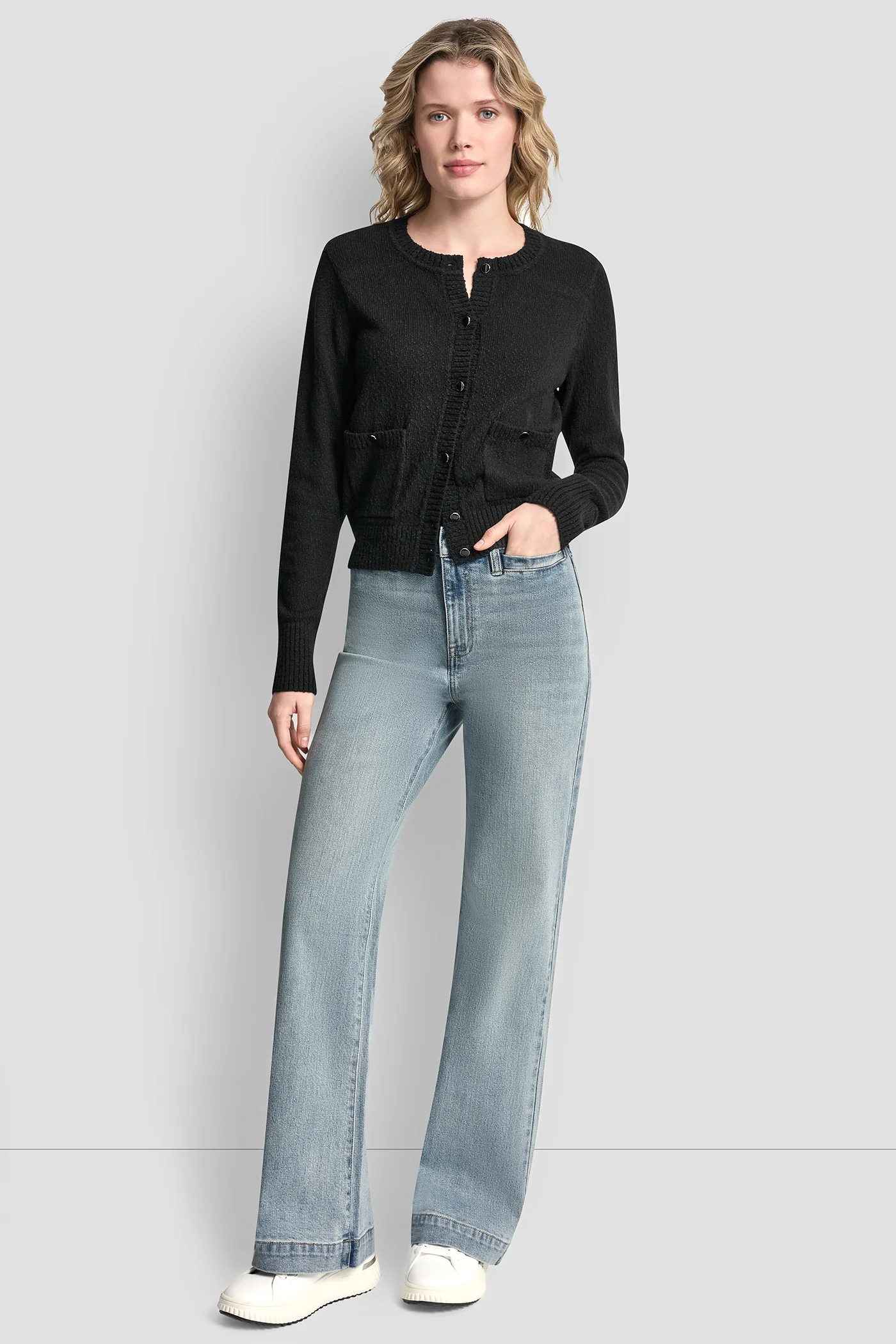 CREW NECK CARDIGAN WITH PATCH POCKETS - Image 5