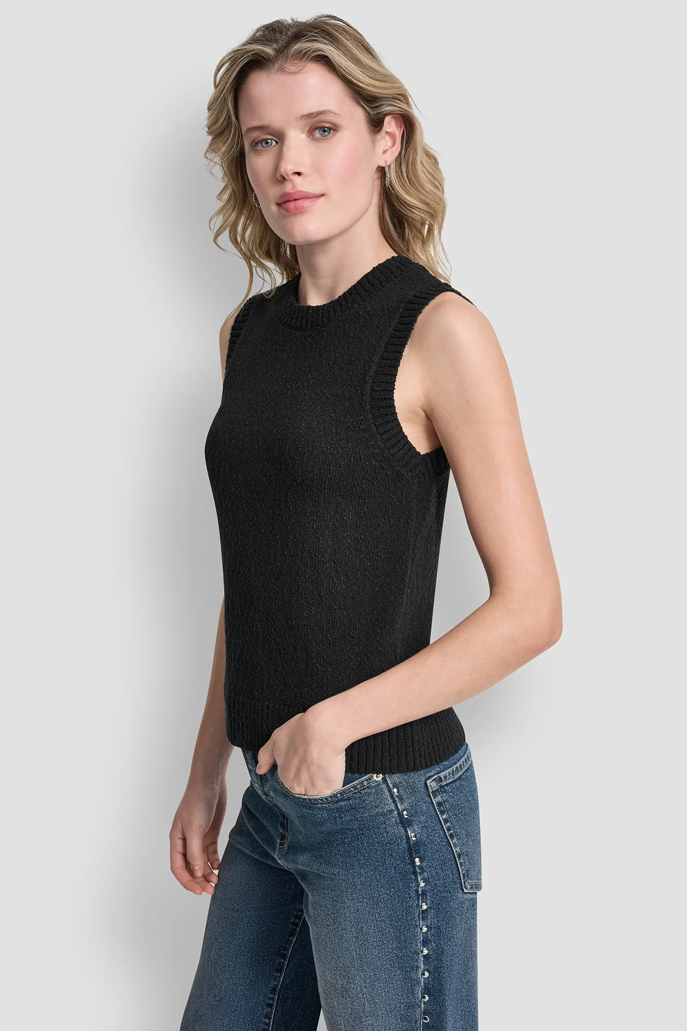CREW NECK SLEEVELESS SWEATER - Image 3