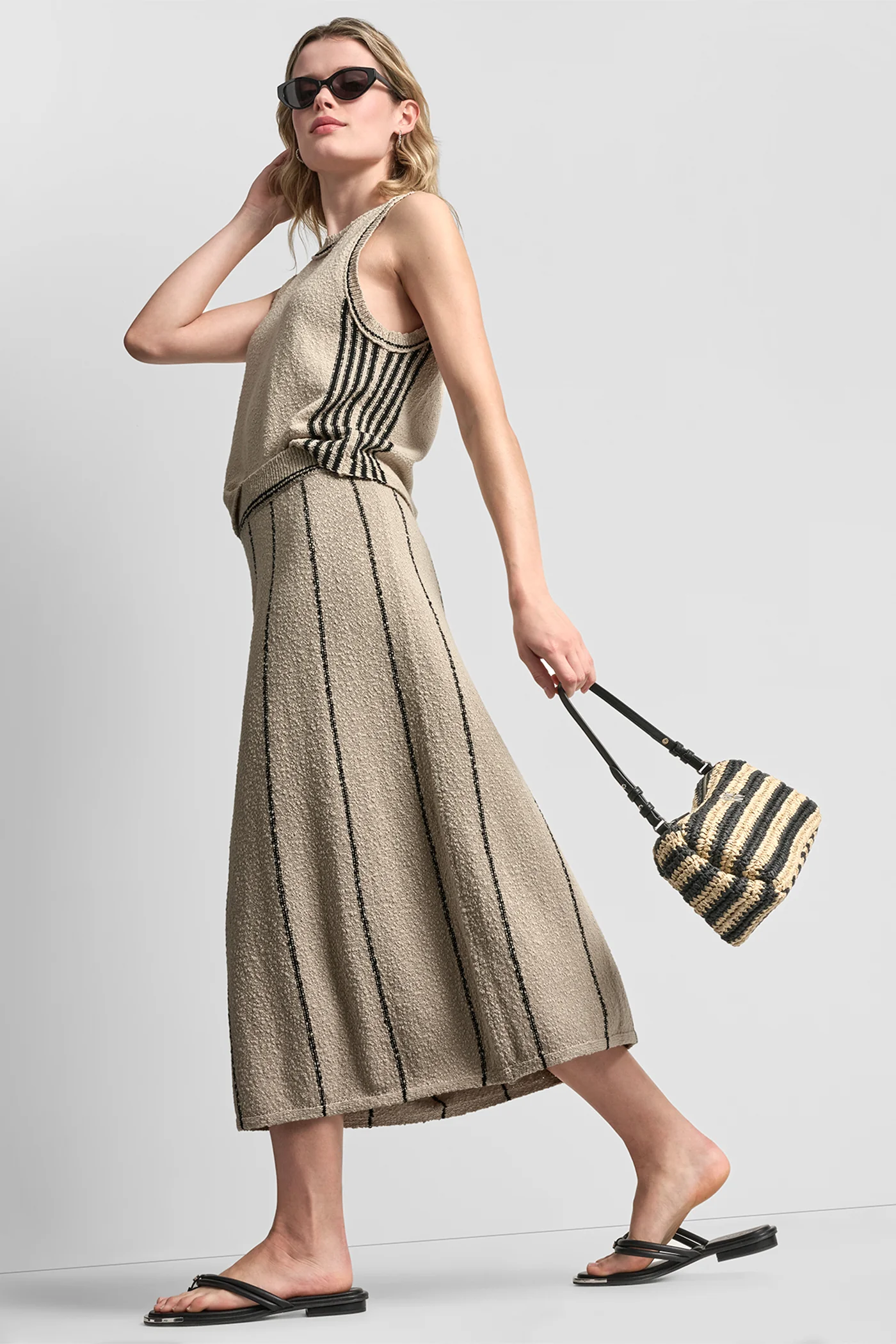 SLEEVELESS SWEATER WITH STRIPED DETAIL - Image 8