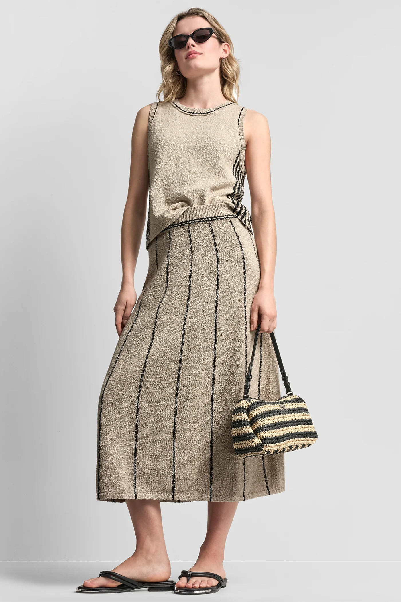 PULL-ON MAXI SKIRT WITH STRIPE DETAIL - Image 3