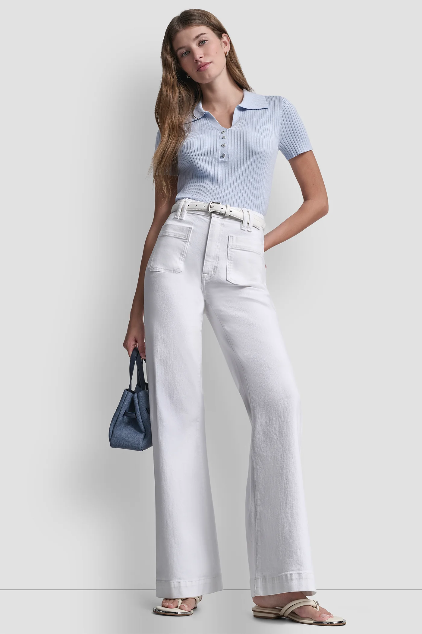 RIBBED POLO WITH RHINESTONE BUTTONS - Image 6