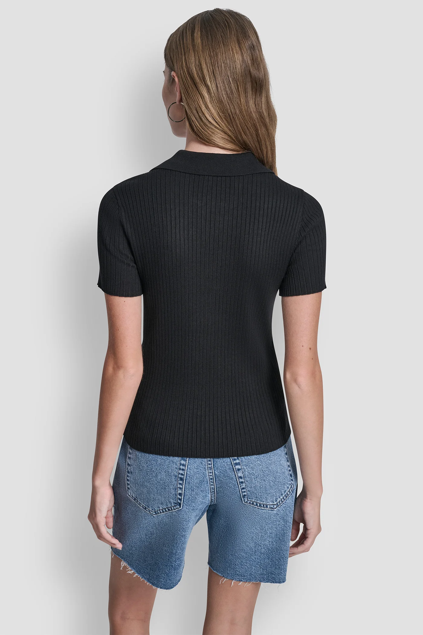 RIBBED POLO WITH RHINESTONE BUTTONS - Image 2