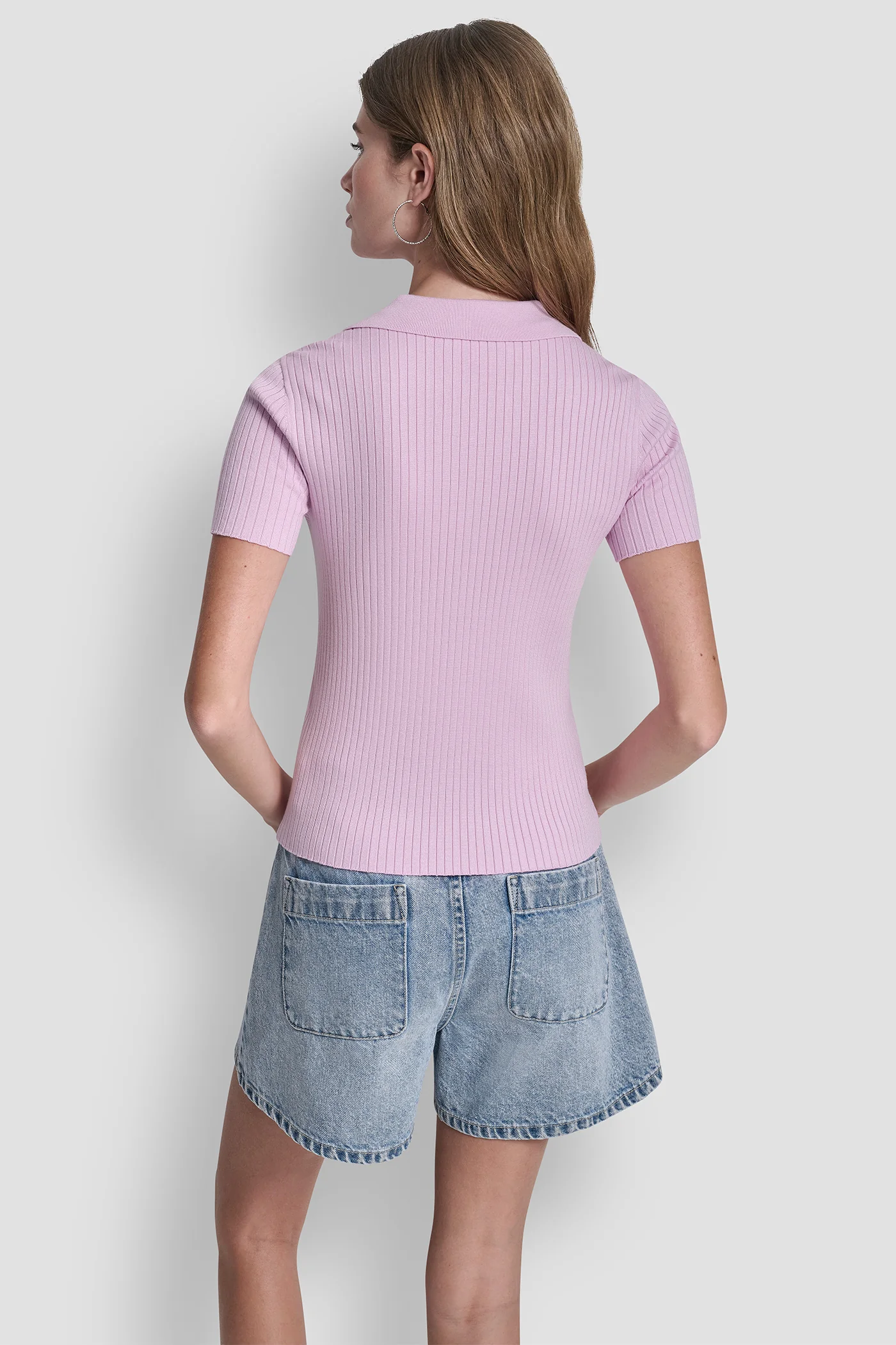 RIBBED POLO WITH RHINESTONE BUTTONS - Image 2
