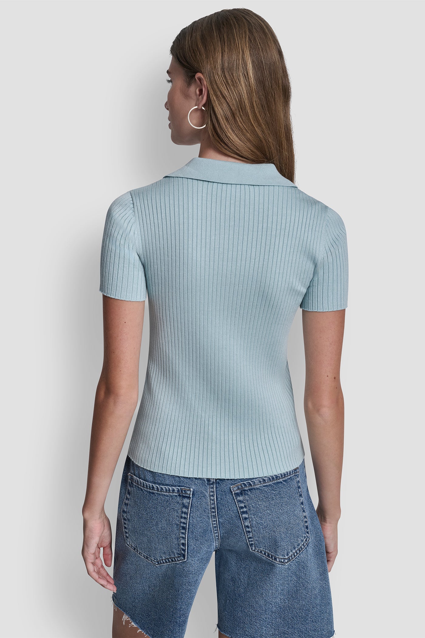 RIBBED POLO WITH RHINESTONE BUTTONS - Image 2