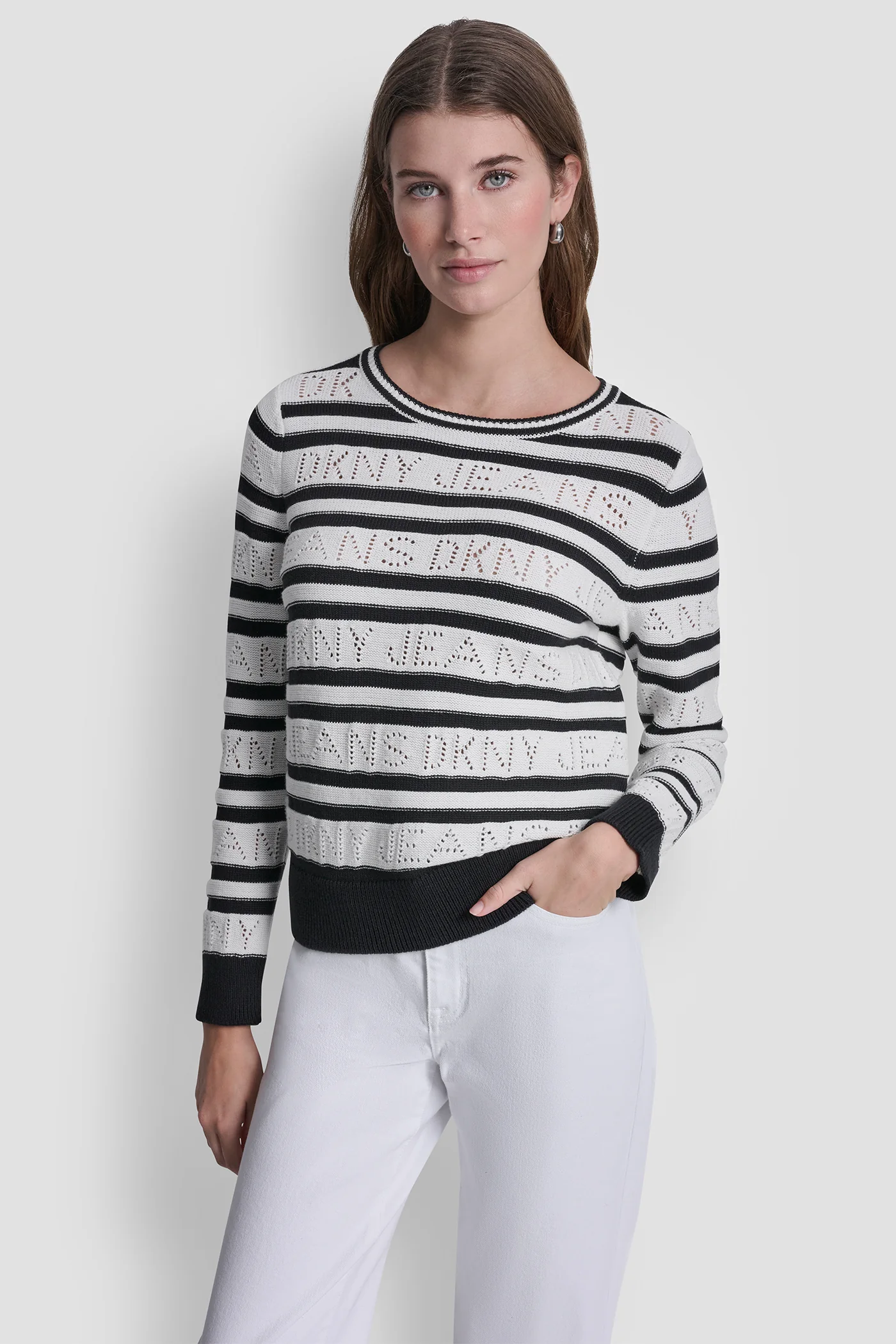 LOGO POINTELLE STRIPED SWEATER - Image 2