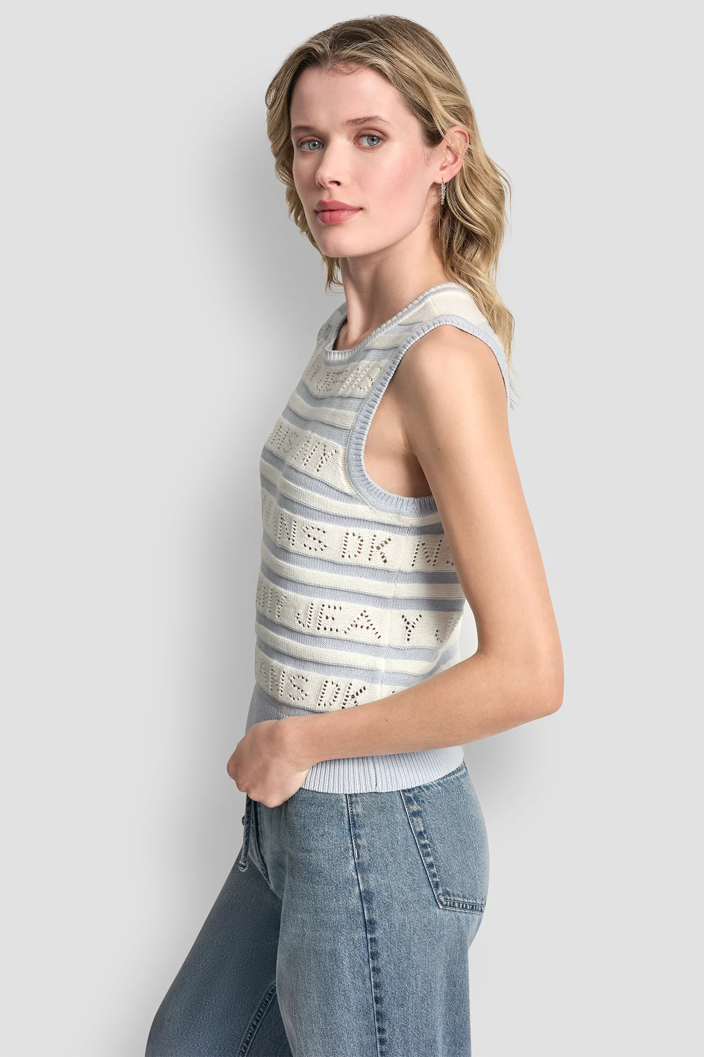 LOGO POINTELLE STRIPED SWEATER - Image 3