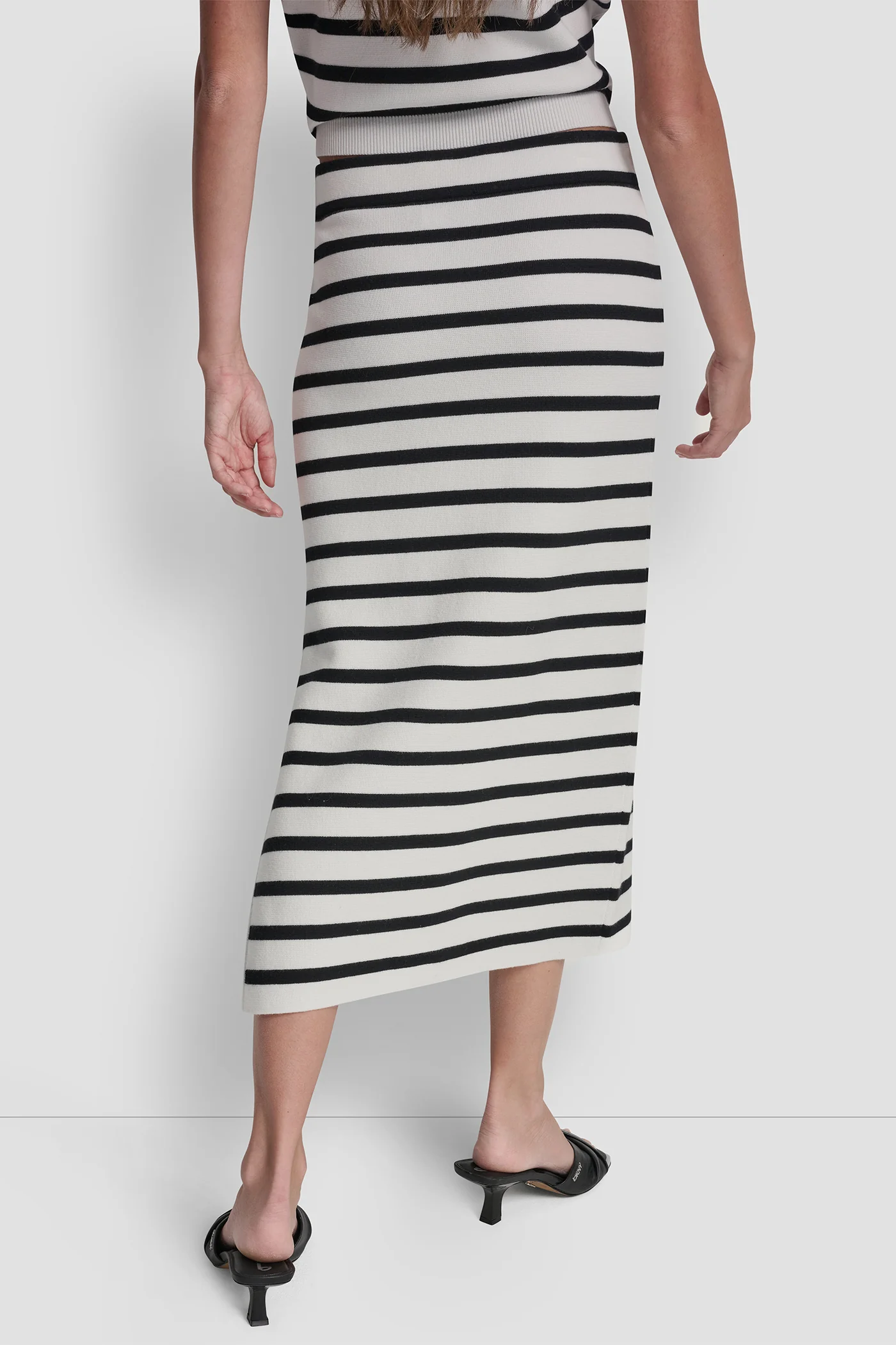 STRIPED MIDI SKIRT WITH SIDE SLIT - Image 2