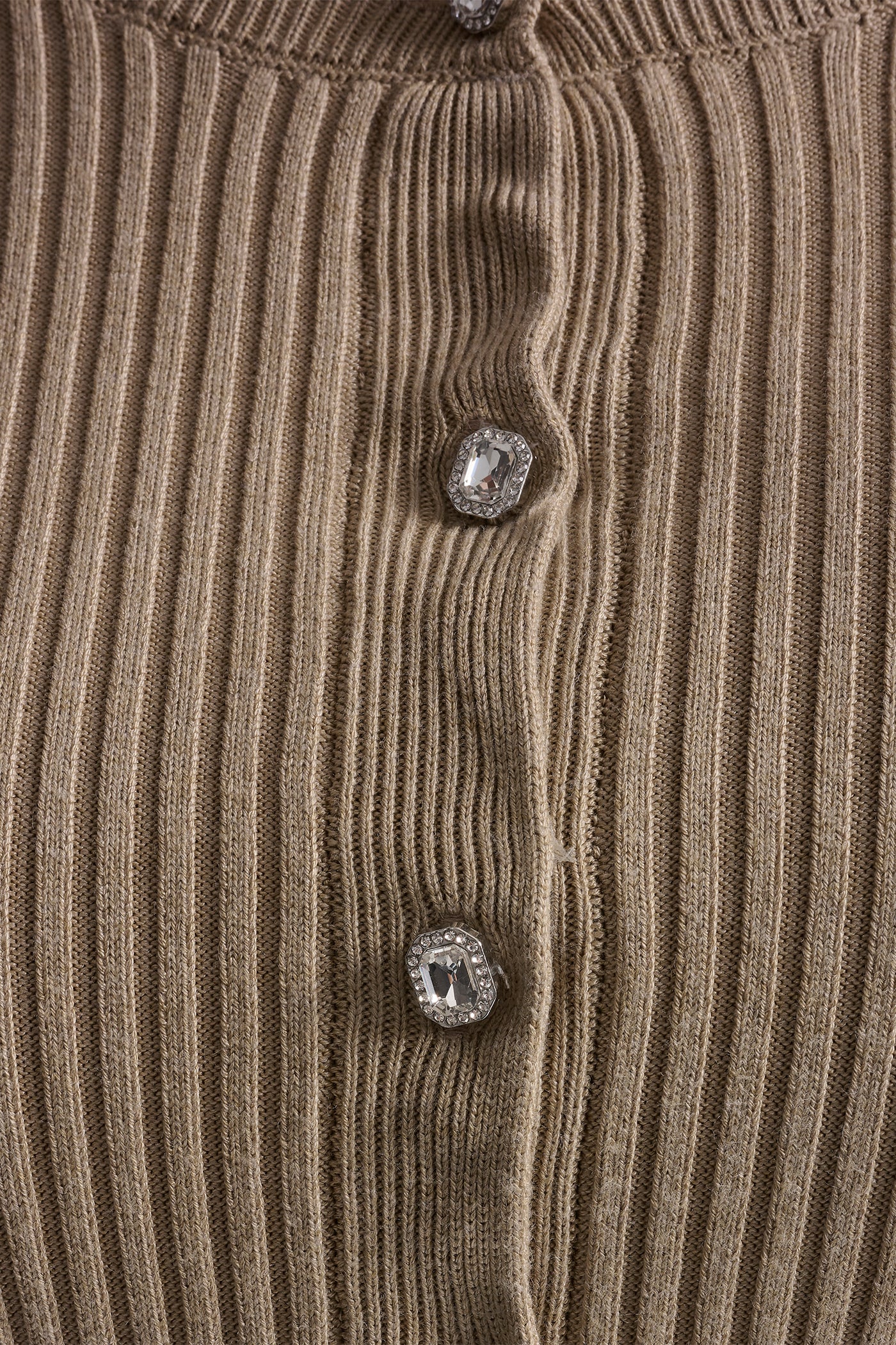 FLARE SLEEVE CARDIGAN WITH RHINESTONE BUTTON - Image 4