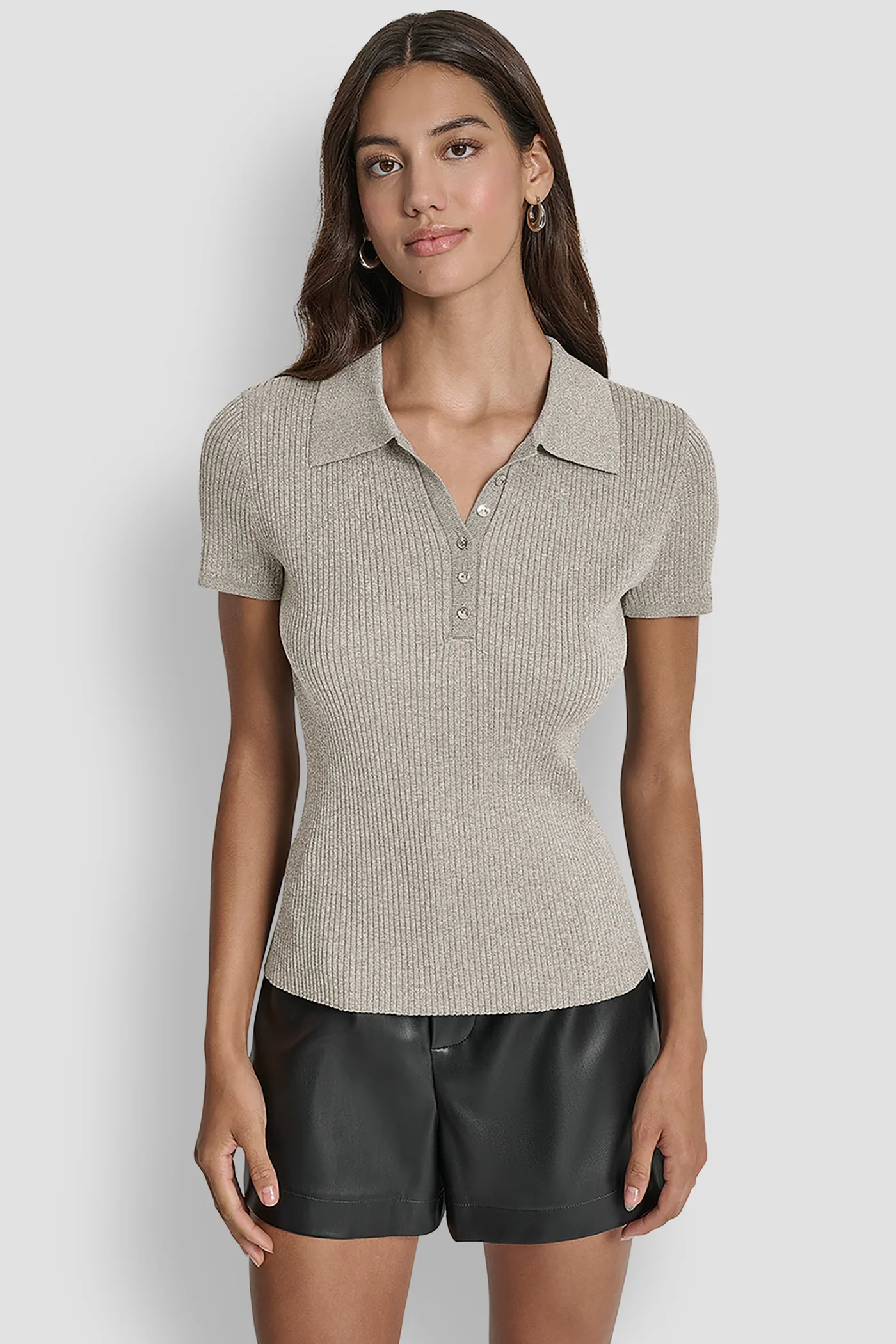 POLO RIB SWEATER WITH LUREX