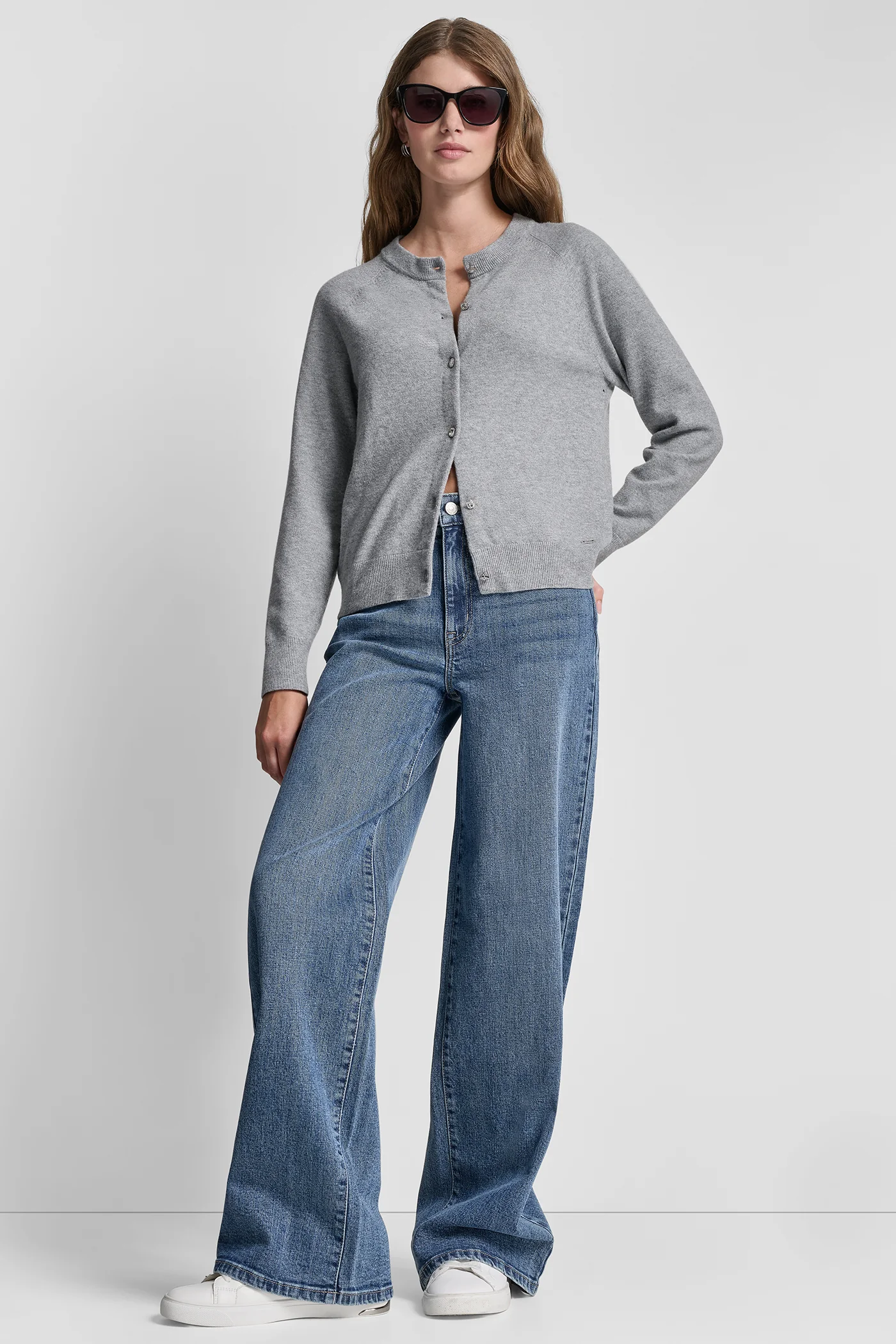 LONG SLEEVE CARDIGAN W RHINESTONE BUTTONS - Image 4
