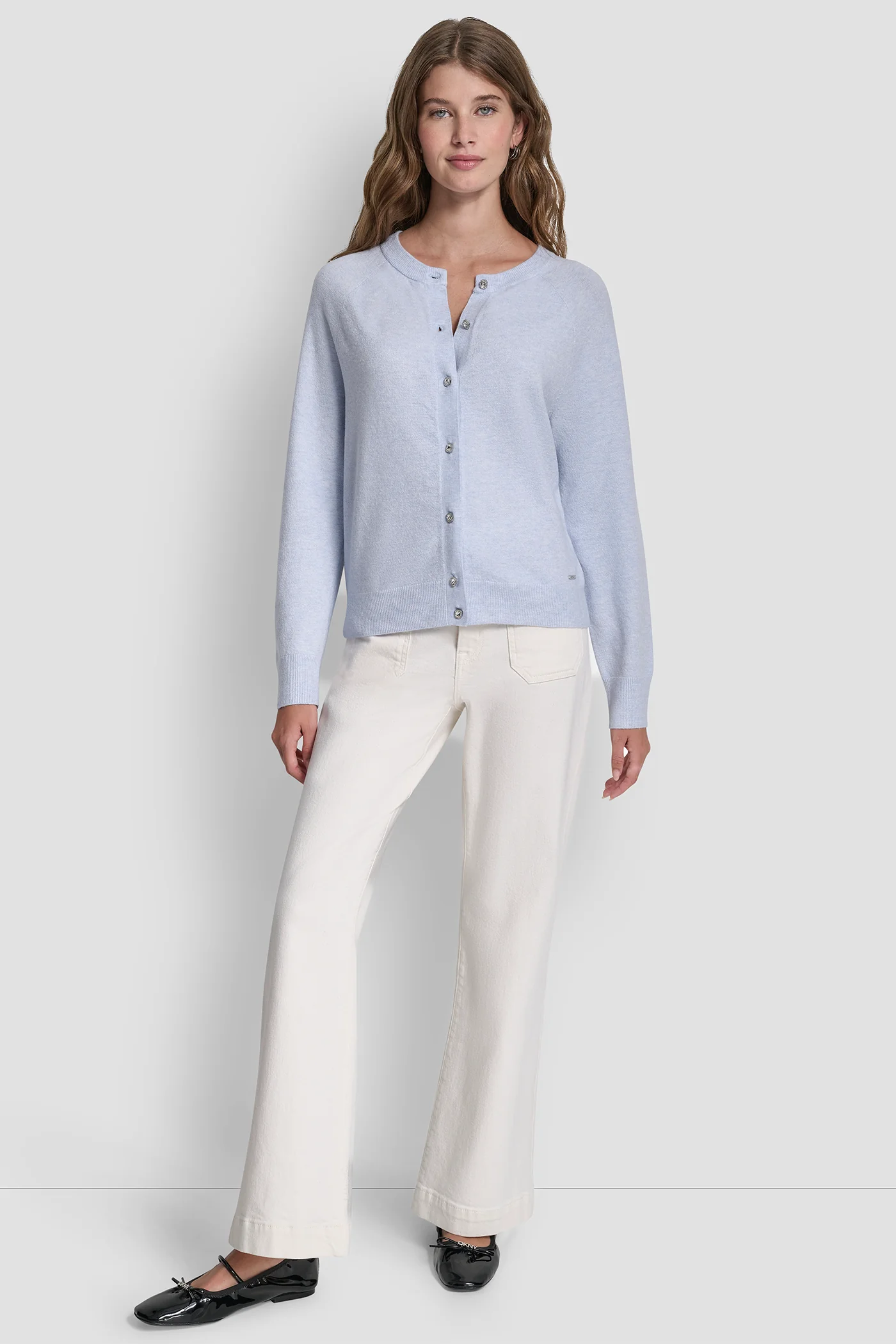LONG SLEEVE CARDIGAN WITH RHINESTONE BUTTONS - Image 6