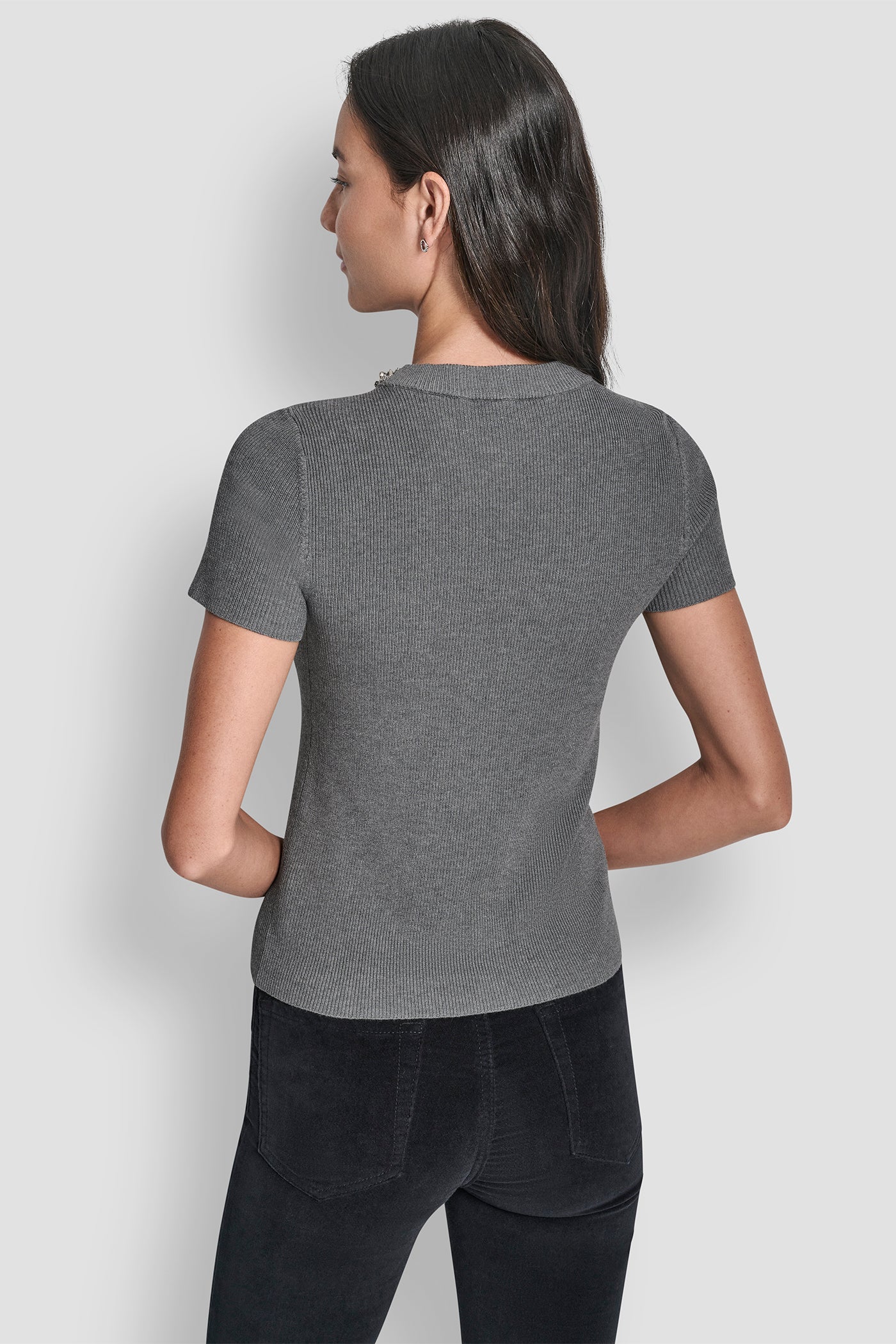 SWEATER WITH EMBELLISHED NECKLINE - Image 2