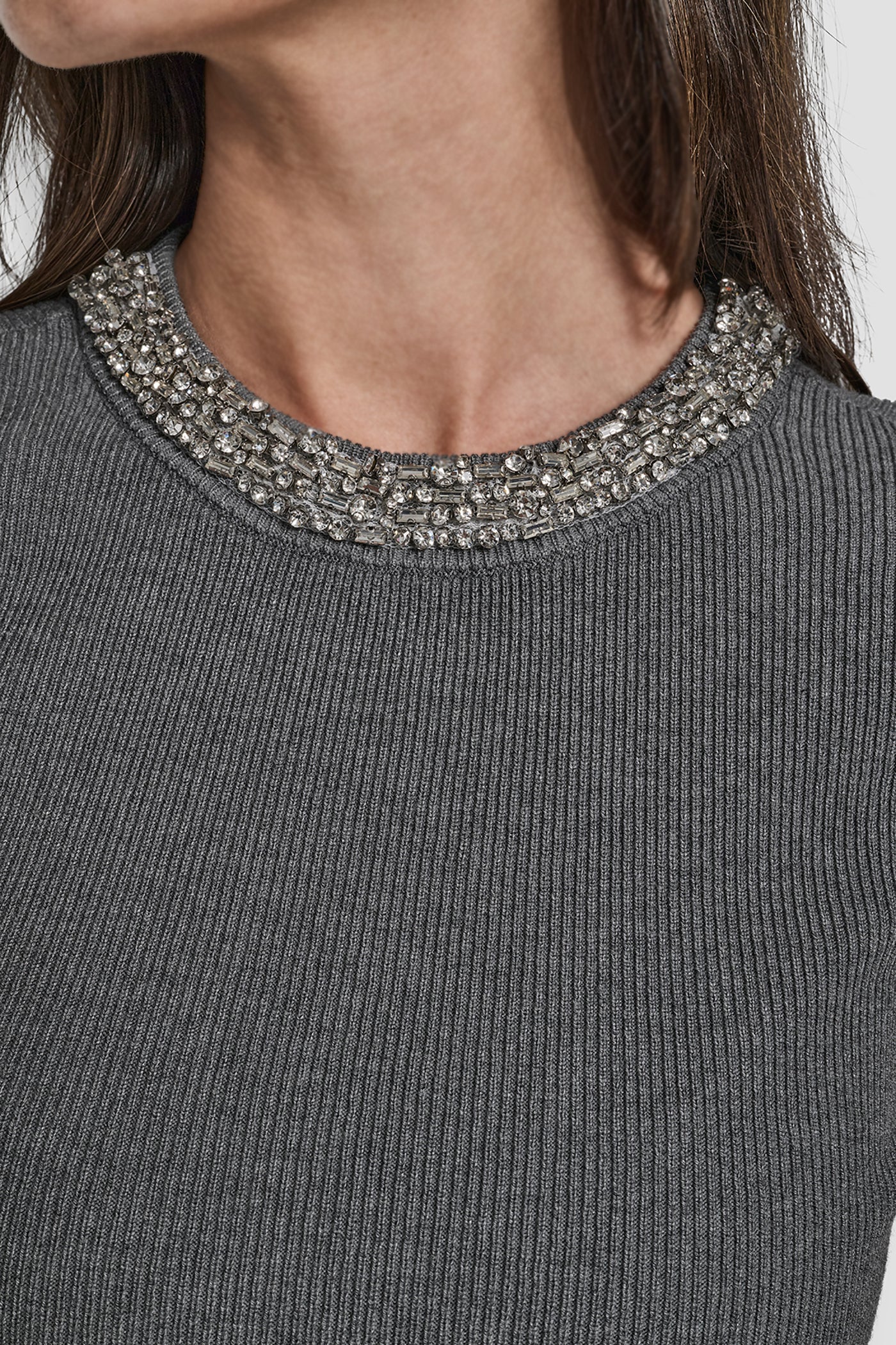 SWEATER WITH EMBELLISHED NECKLINE - Image 4