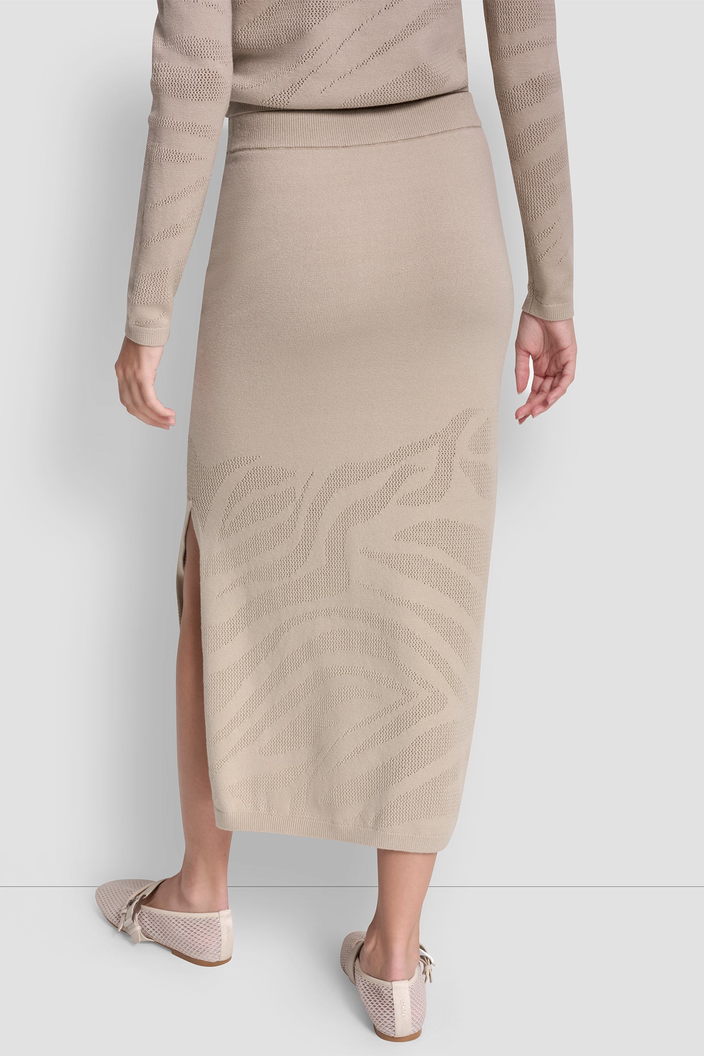 ZEBRA POINTELLE MIDI SKIRT - Image 3