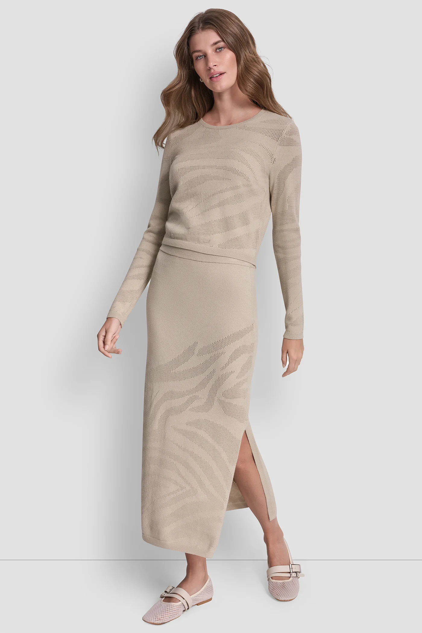 ZEBRA POINTELLE MIDI SKIRT - Image 6