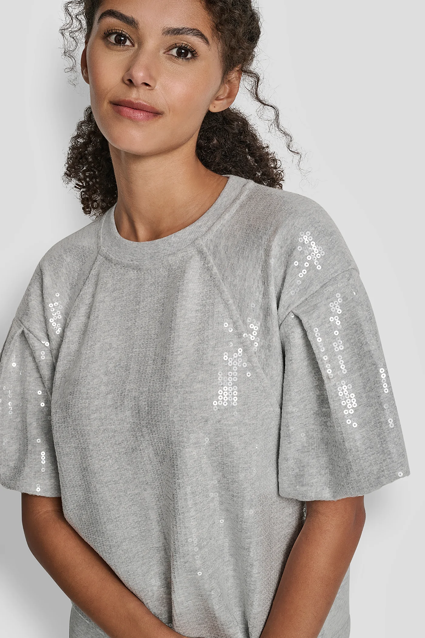 SEQUIN PUFF SLEEVE SWEATER - Image 4