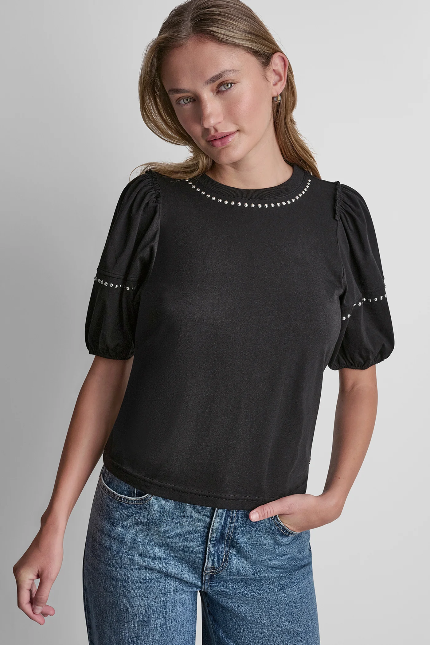 DOME STUDS MINI RUFFLE SHIRT