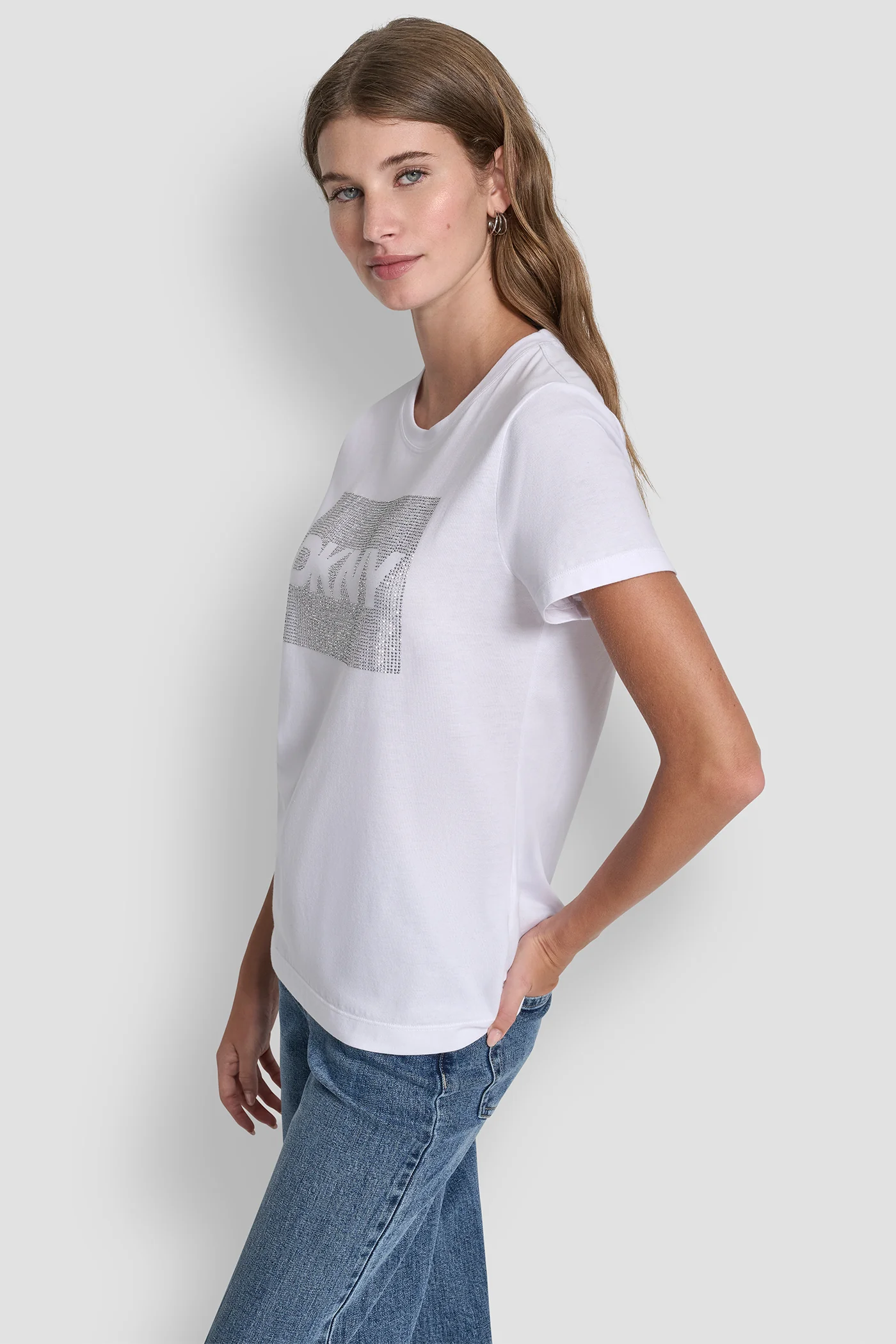 DKNY BOX RHINESTONE LOGO TEE - Image 5