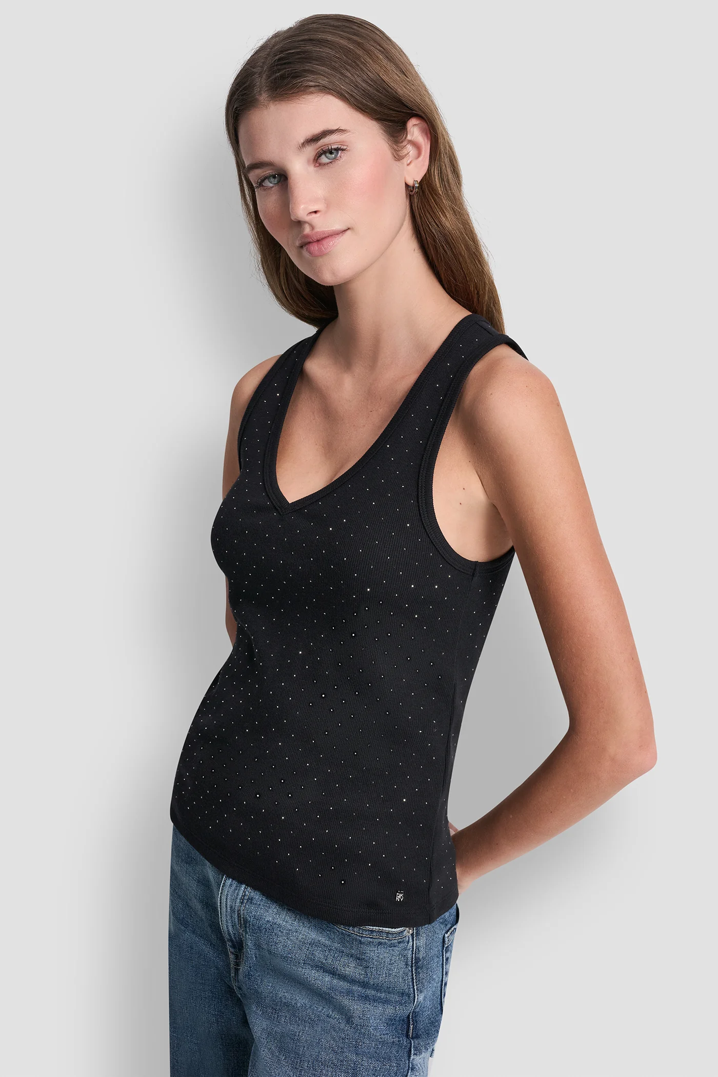 RHINESTONES V-NECK TANK - Image 3