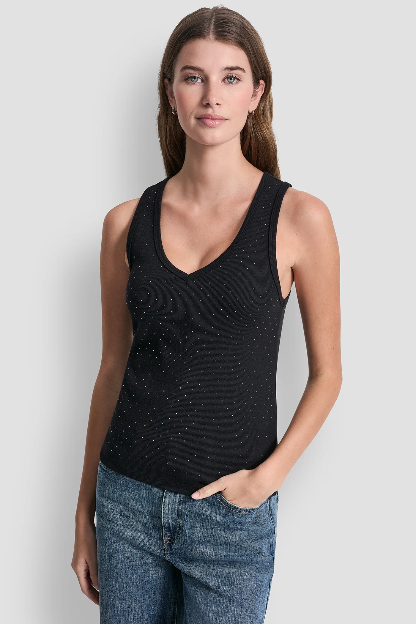 RHINESTONES V-NECK TANK - Image 4
