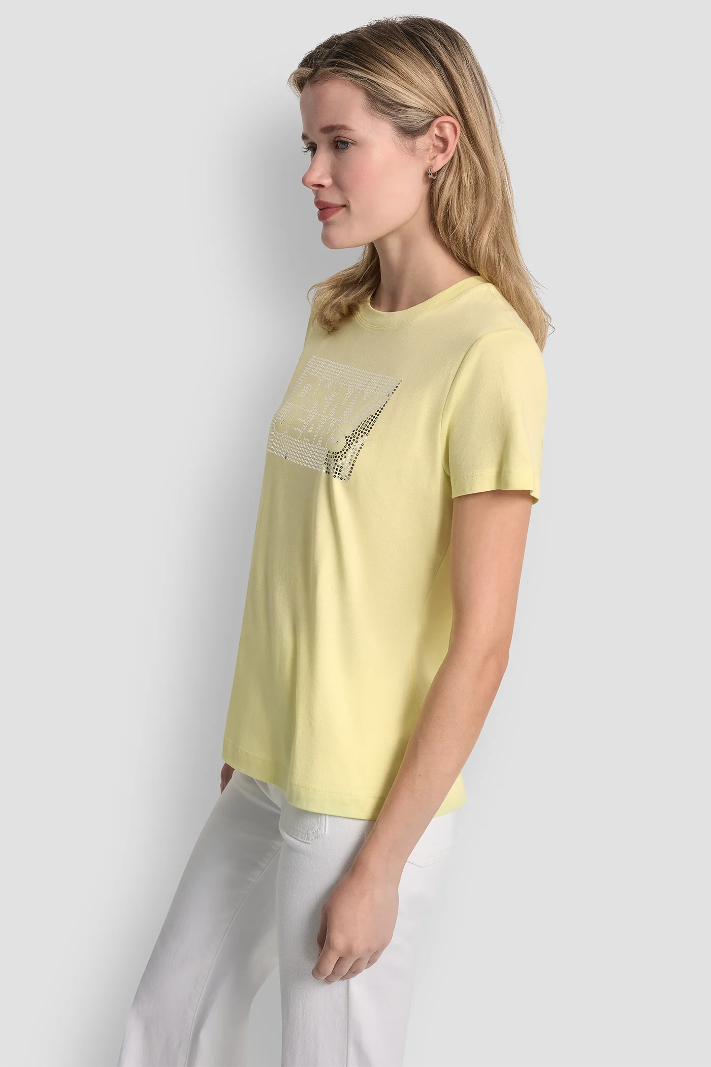 DKNY JEANS STACK LOGO RHINESTONE TEE - Image 4