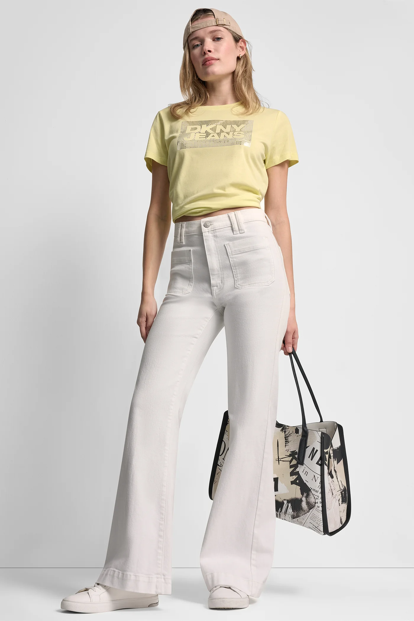 DKNY JEANS STACK LOGO RHINESTONE TEE - Image 8
