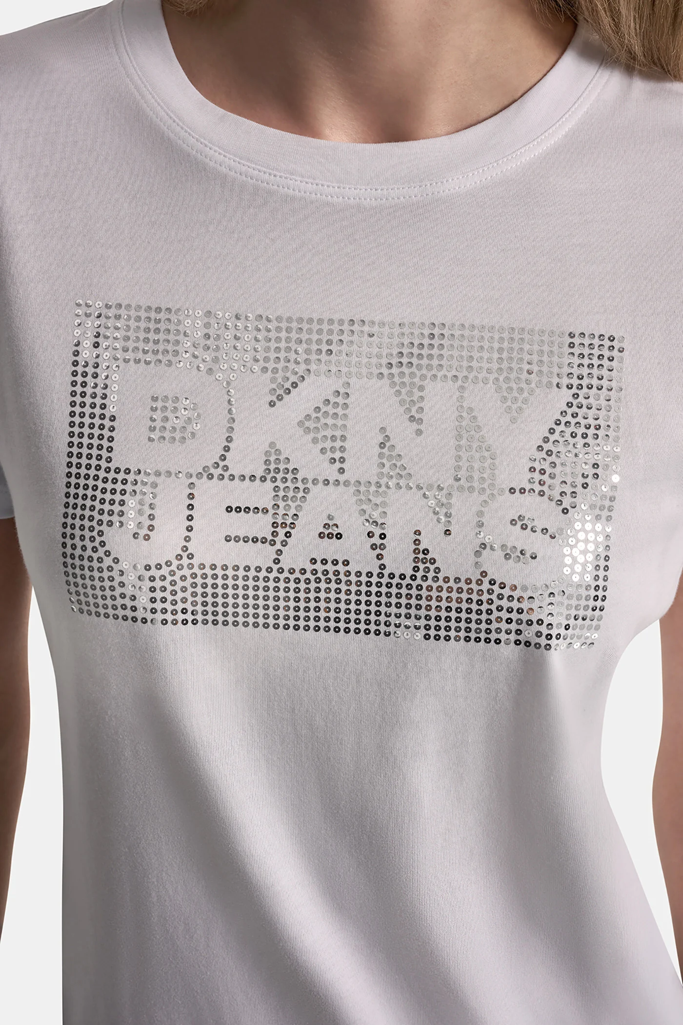 DKNY JEANS STACK LOGO RHINESTONE TEE - Image 5