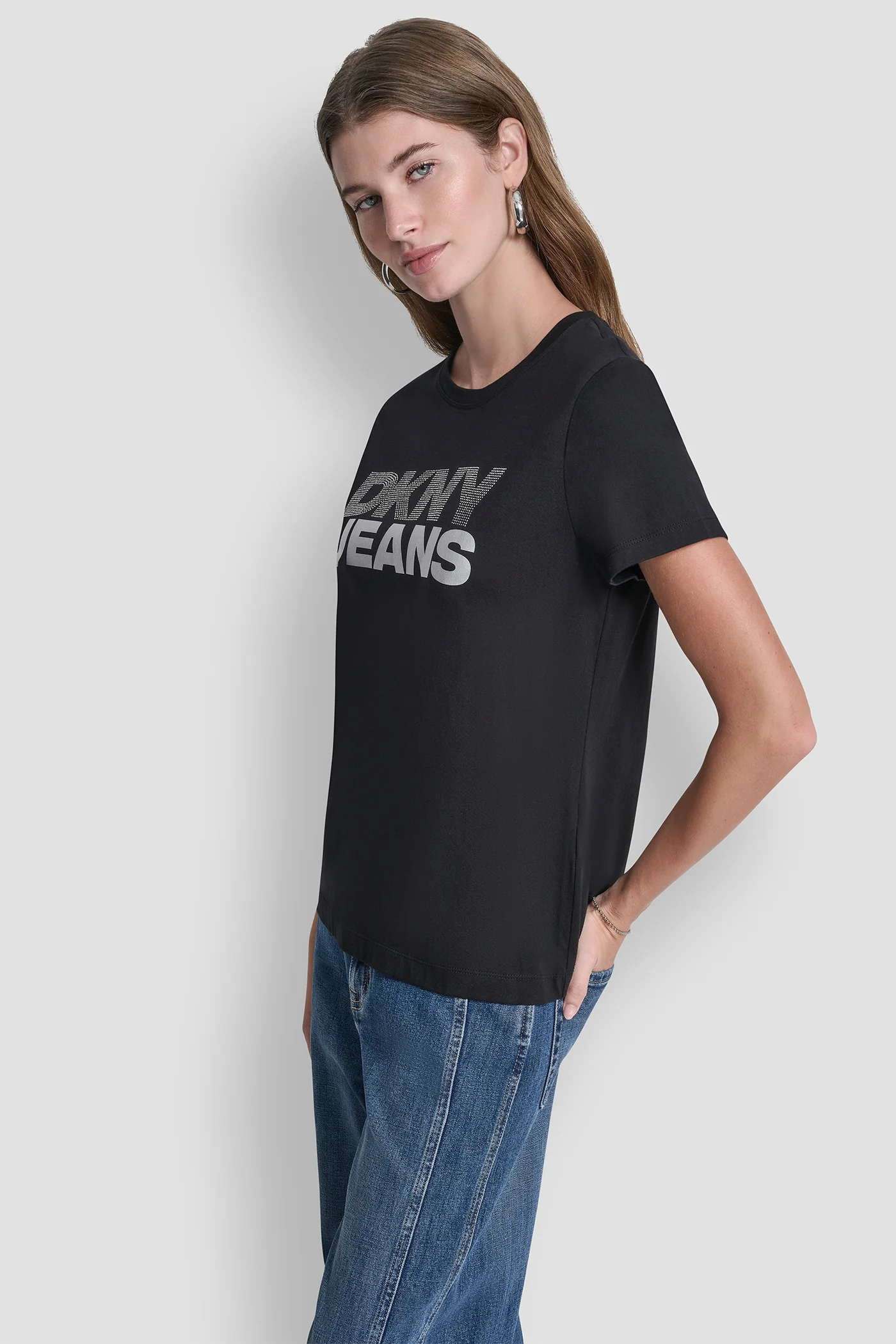 DKNY JEANS STACKED RHINESTONE TEE - Image 3