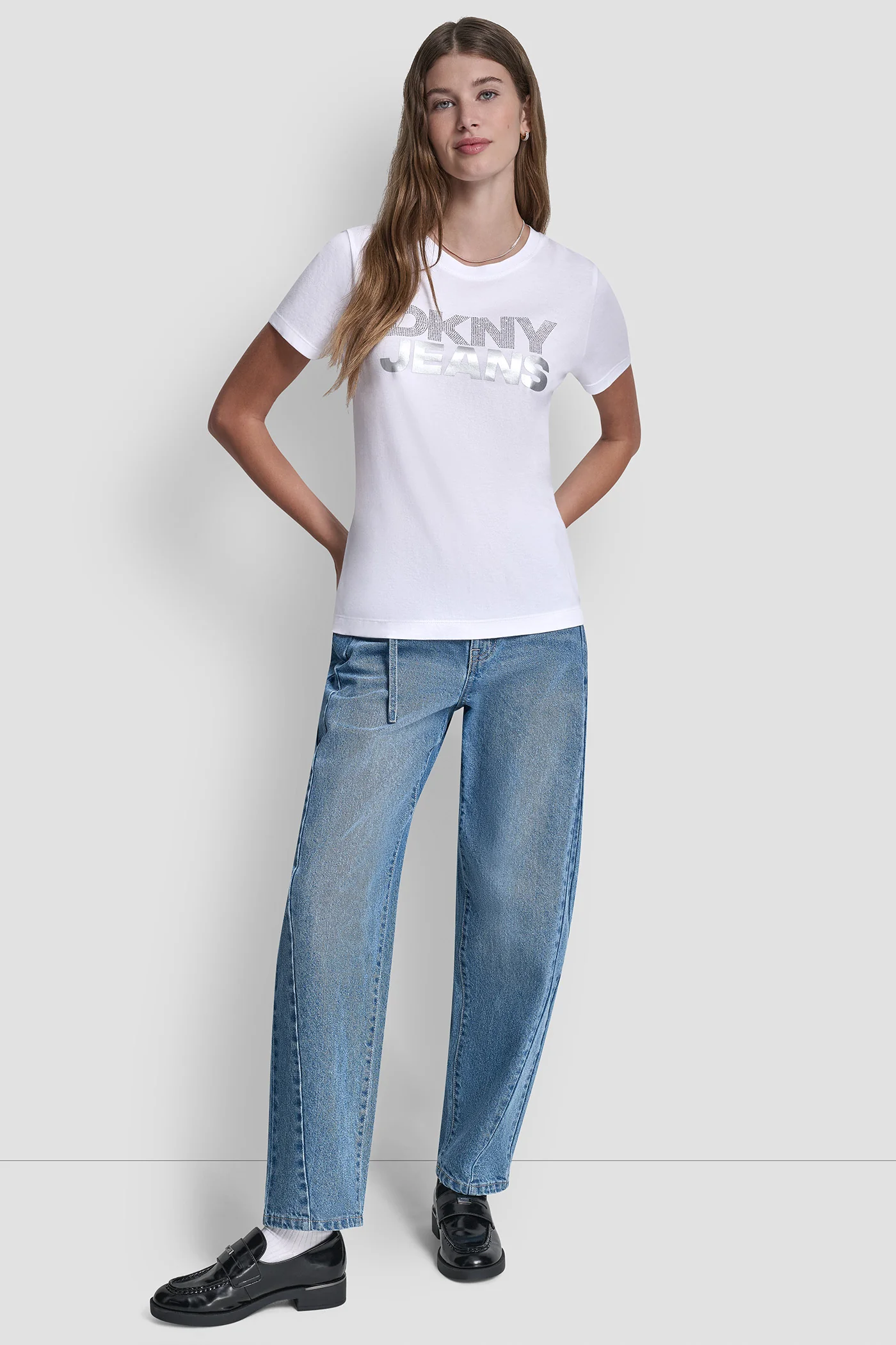 DKNY JEANS STACKED RHINESTONE TEE - Image 4